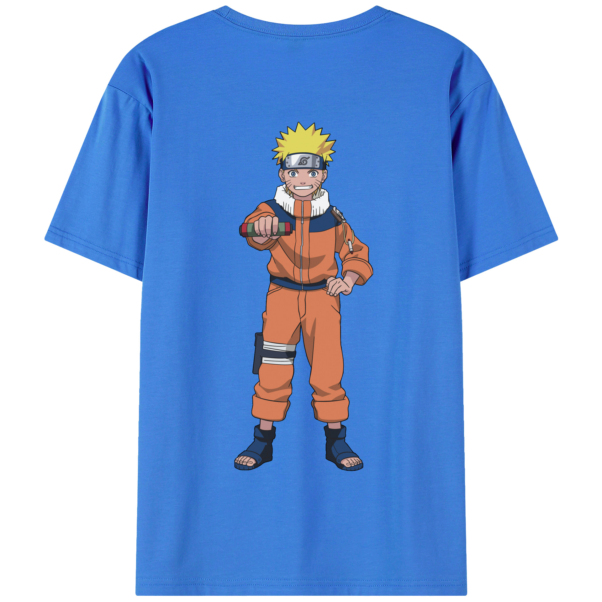 （画像用） NARUTO -ナルト- うずまき ナルト Uzumaki Naruto 綿100％半袖Tシャツ（背面プリント）
