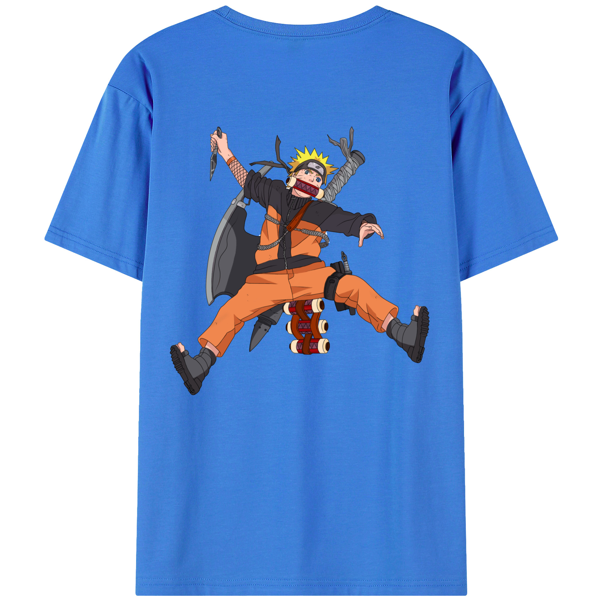 （画像用） NARUTO -ナルト- うずまき ナルト Uzumaki Naruto 綿100％半袖Tシャツ（背面プリント）