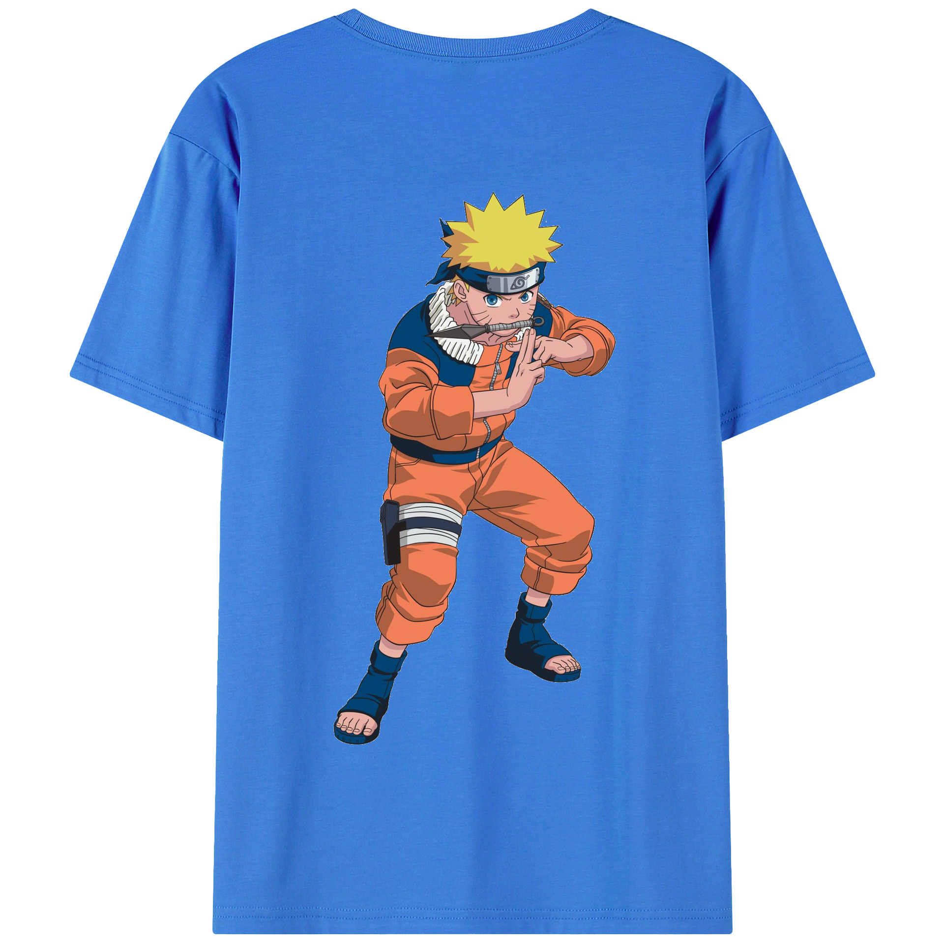 （画像用） NARUTO -ナルト- うずまき ナルト Uzumaki Naruto 綿100％半袖Tシャツ（背面プリント）