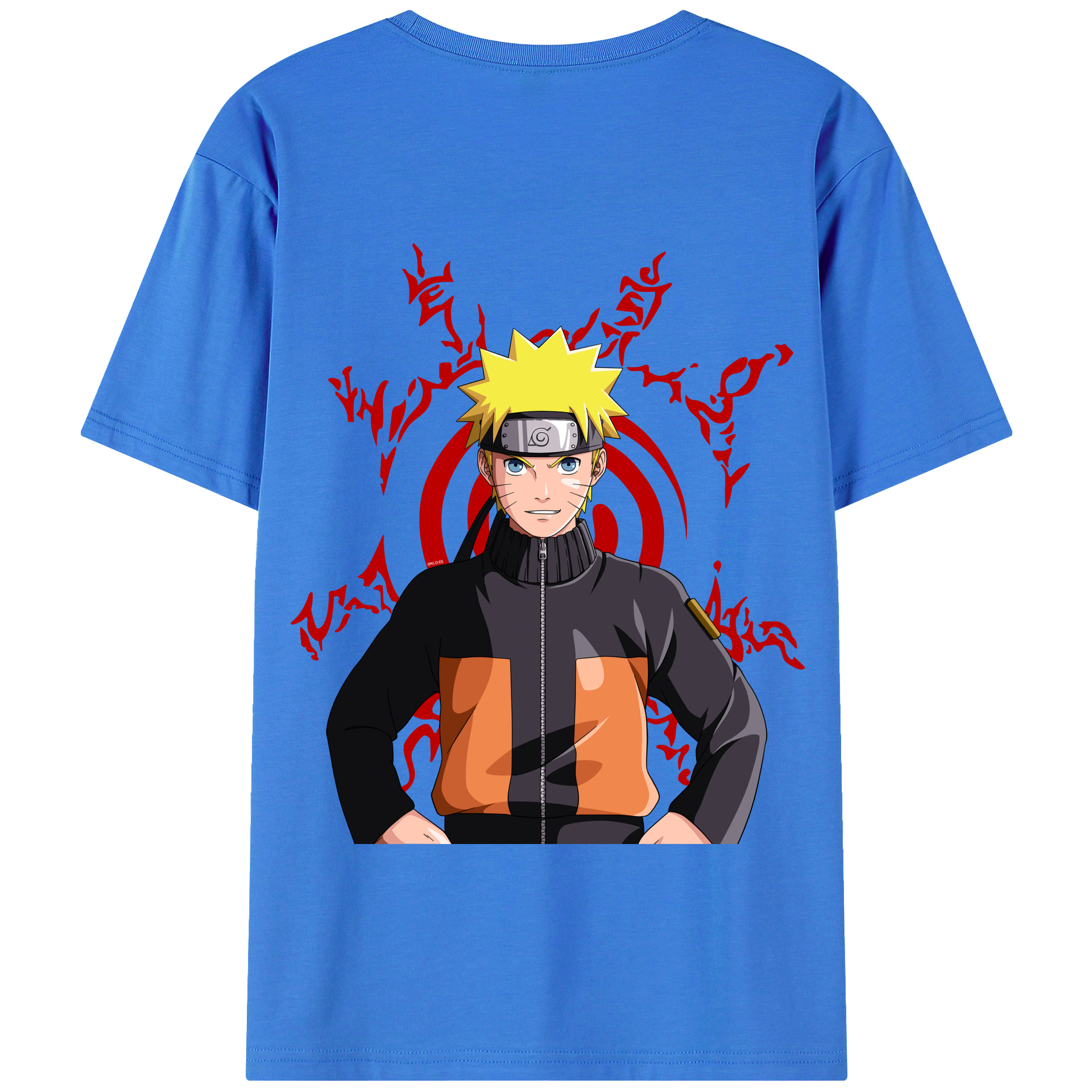 （画像用） NARUTO -ナルト- うずまき ナルト Uzumaki Naruto 綿100％半袖Tシャツ（背面プリント）