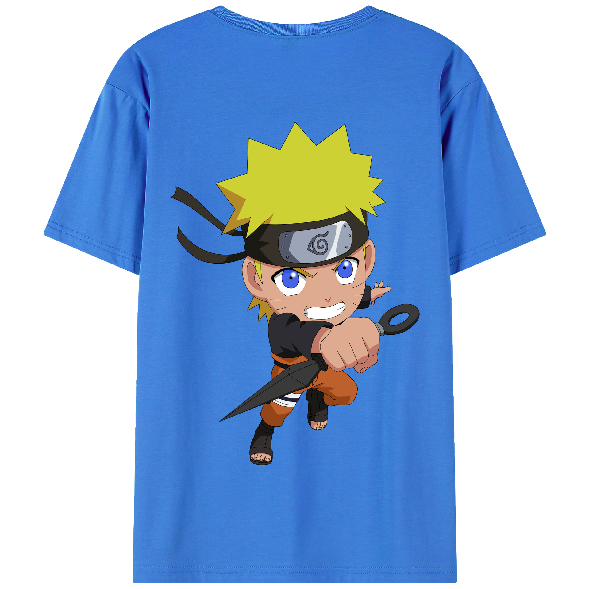 （画像用） NARUTO -ナルト- うずまき ナルト Uzumaki Naruto 綿100％半袖Tシャツ（背面プリント）