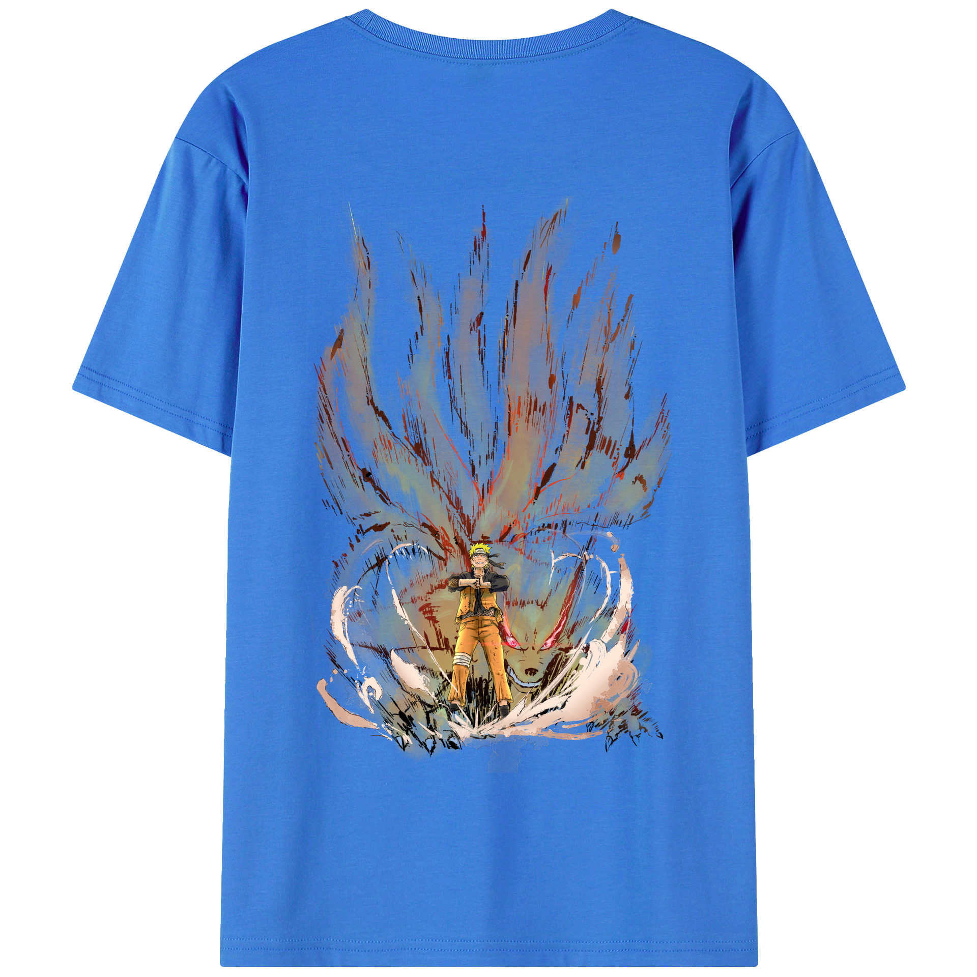 （画像用） NARUTO -ナルト- うずまき ナルト Uzumaki Naruto 綿100％半袖Tシャツ（背面プリント）