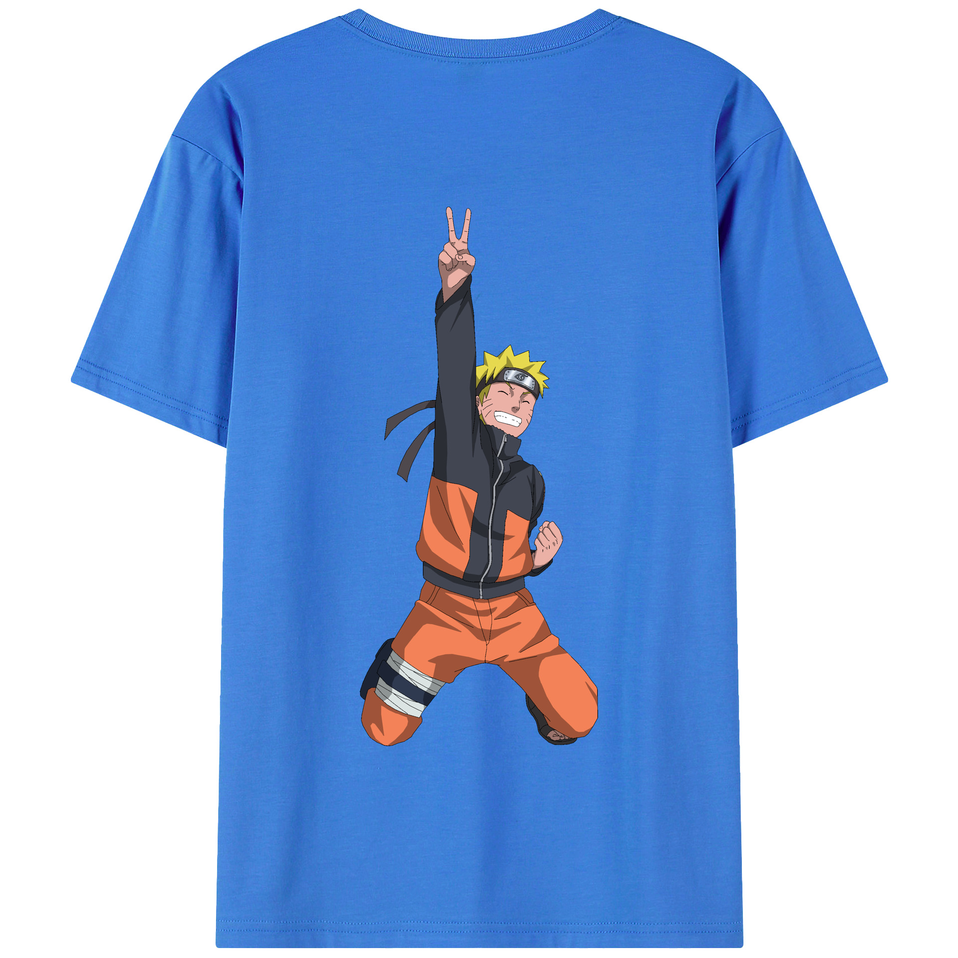 （画像用） NARUTO -ナルト- うずまき ナルト Uzumaki Naruto 綿100％半袖Tシャツ（背面プリント）