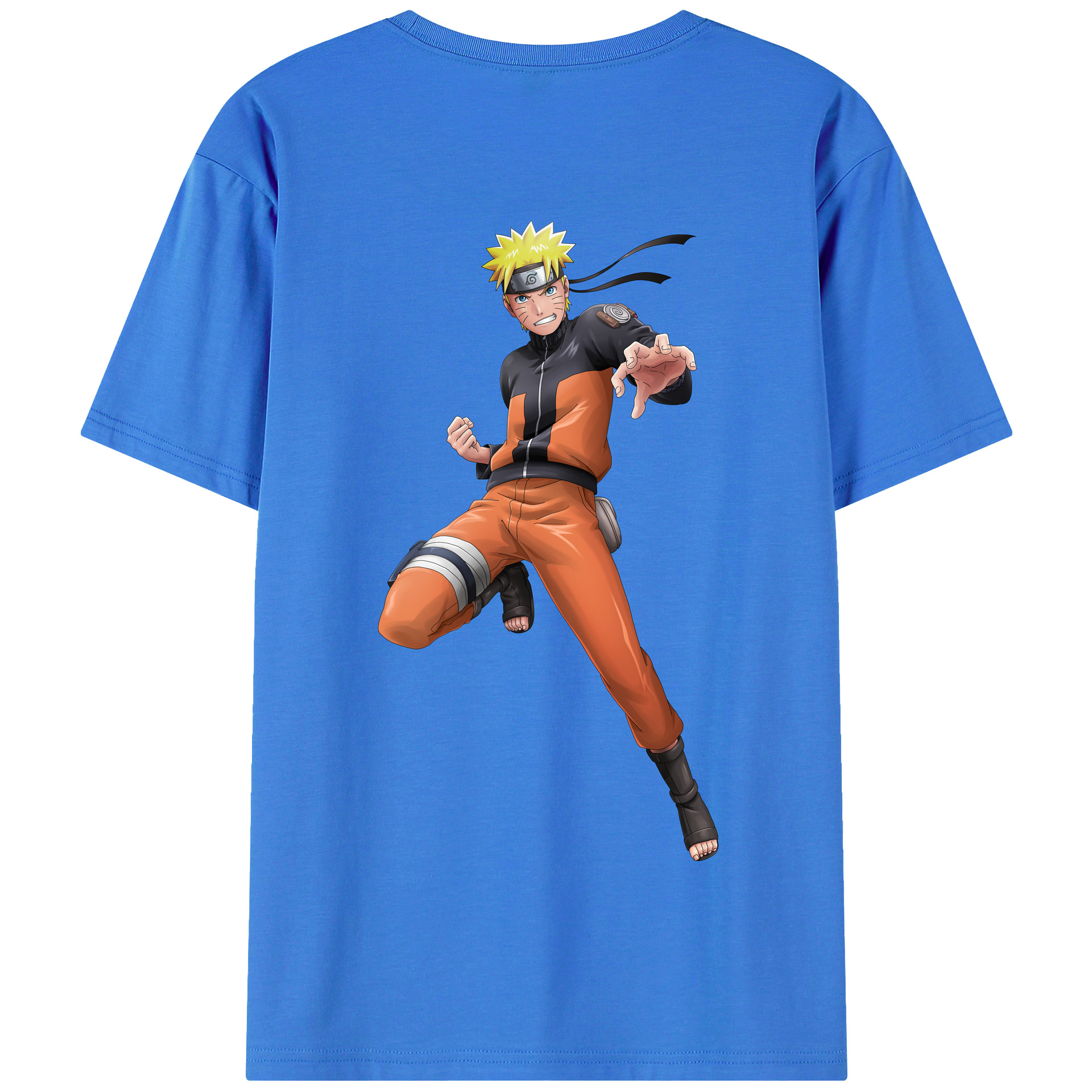 （画像用） NARUTO -ナルト- うずまき ナルト Uzumaki Naruto 綿100％半袖Tシャツ（背面プリント）