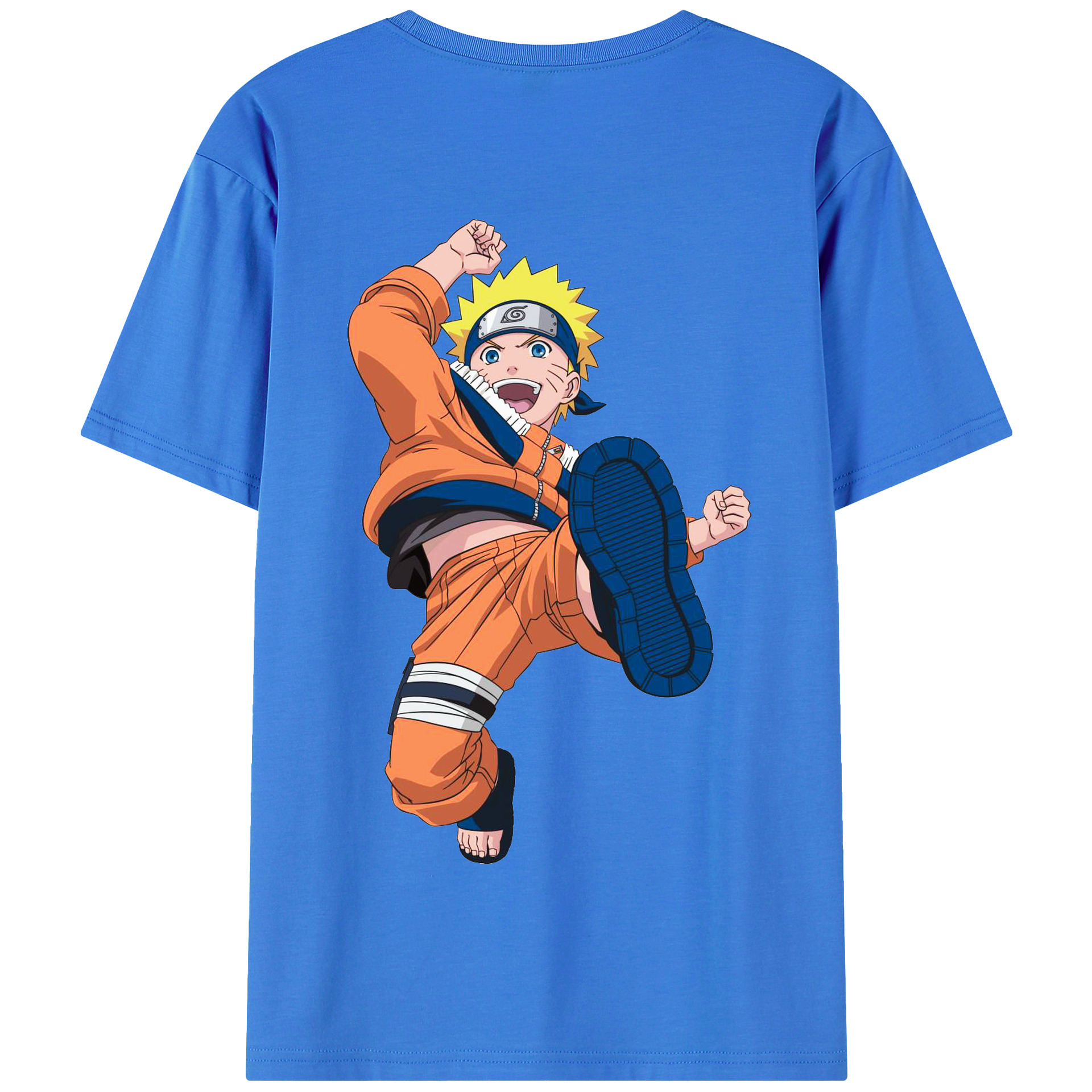 （画像用） NARUTO -ナルト- うずまき ナルト Uzumaki Naruto 綿100％半袖Tシャツ（背面プリント）