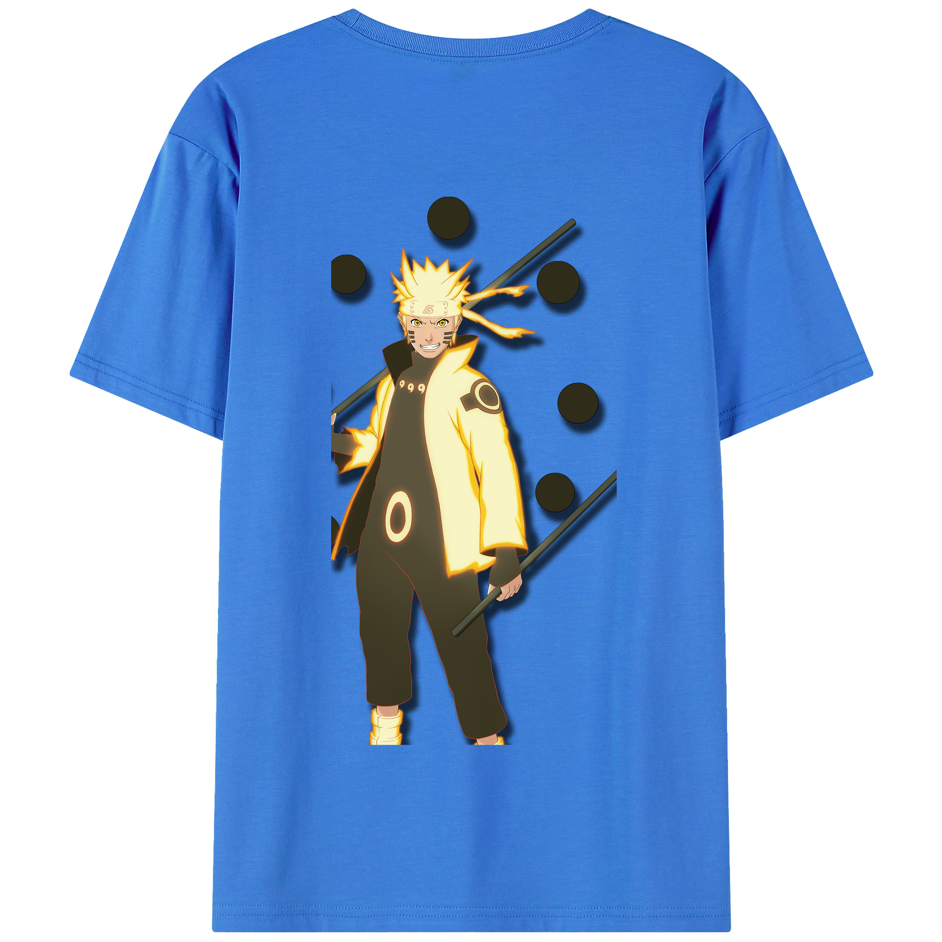 （画像用） NARUTO -ナルト- うずまき ナルト Uzumaki Naruto 綿100％半袖Tシャツ（背面プリント）
