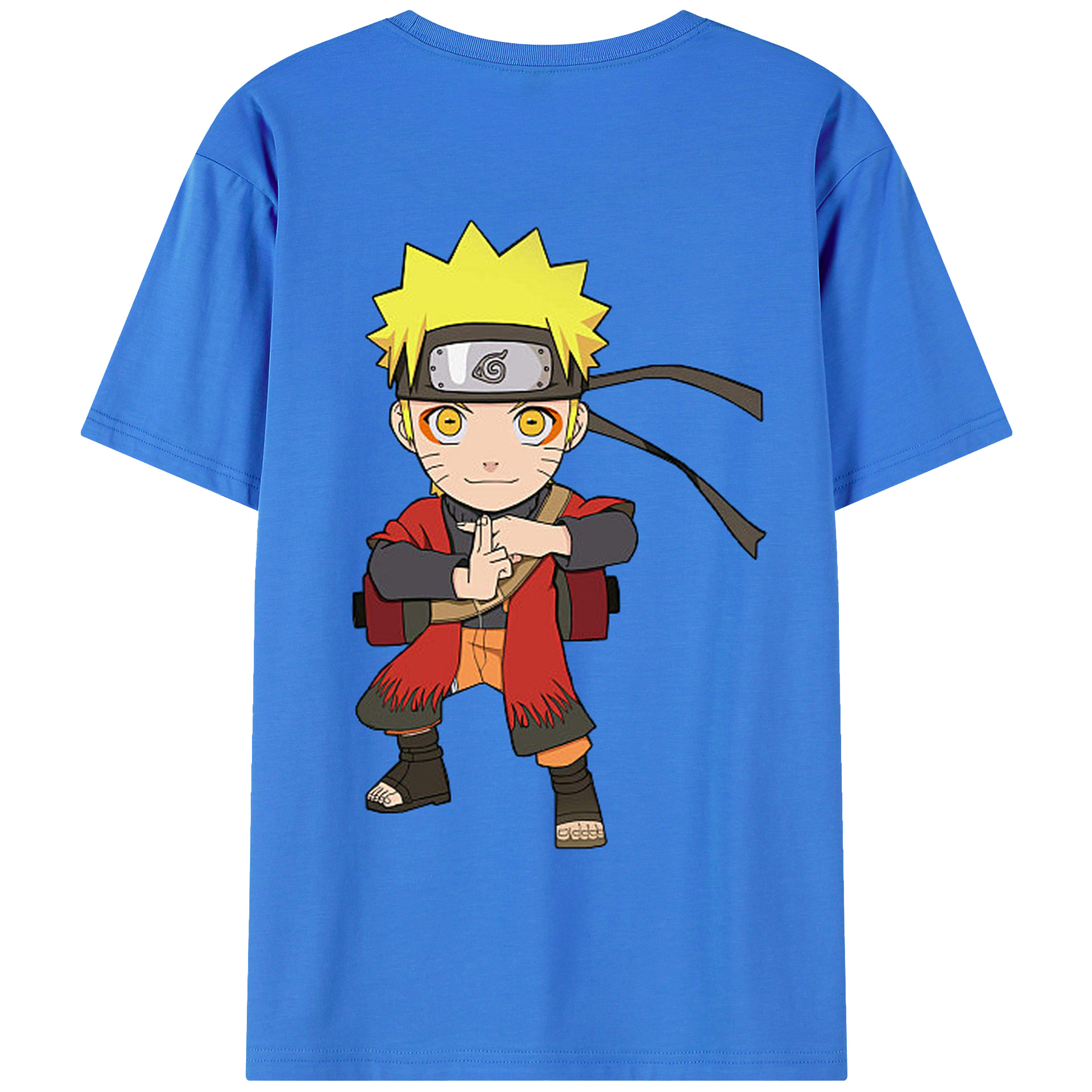 （画像用） NARUTO -ナルト- うずまき ナルト Uzumaki Naruto 綿100％半袖Tシャツ（背面プリント）