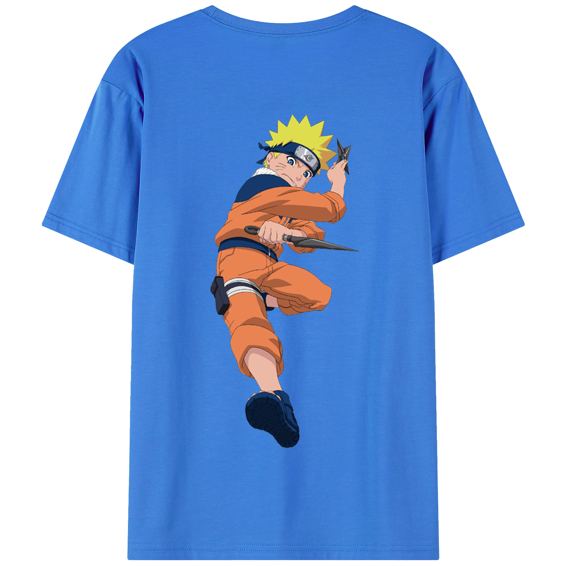 （画像用） NARUTO -ナルト- うずまき ナルト Uzumaki Naruto 綿100％半袖Tシャツ（背面プリント）