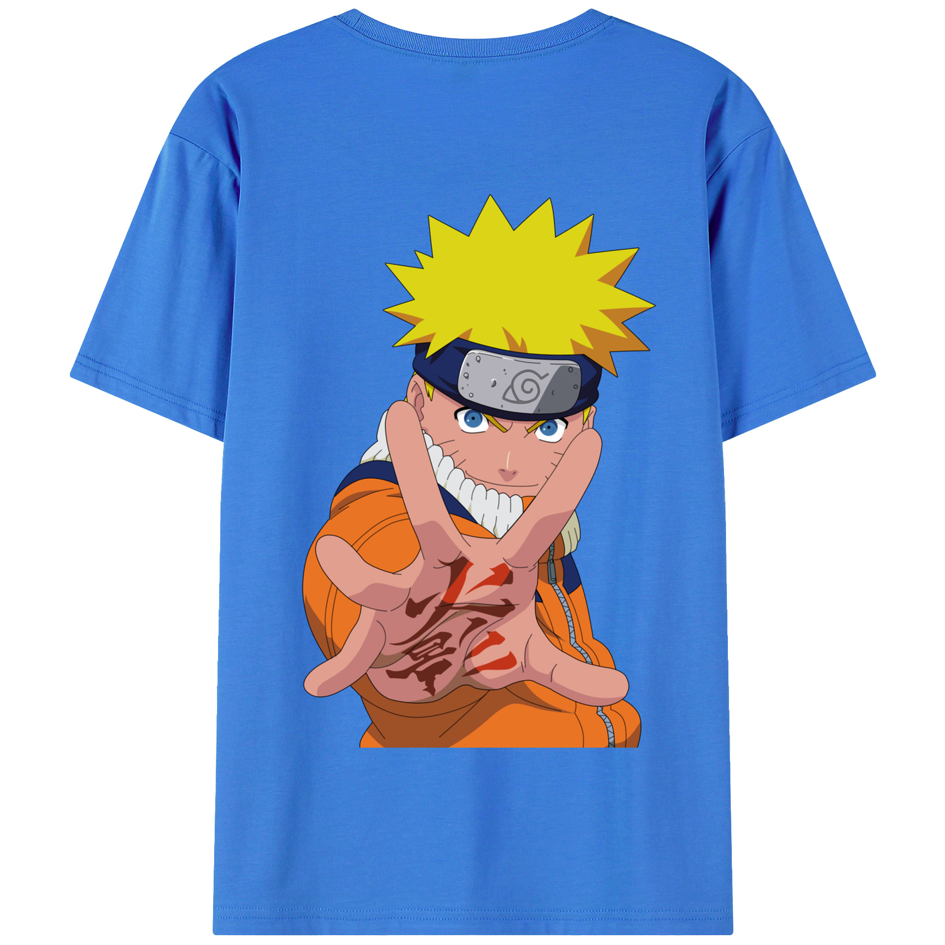 （画像用） NARUTO -ナルト- うずまき ナルト Uzumaki Naruto 綿100％半袖Tシャツ（背面プリント）