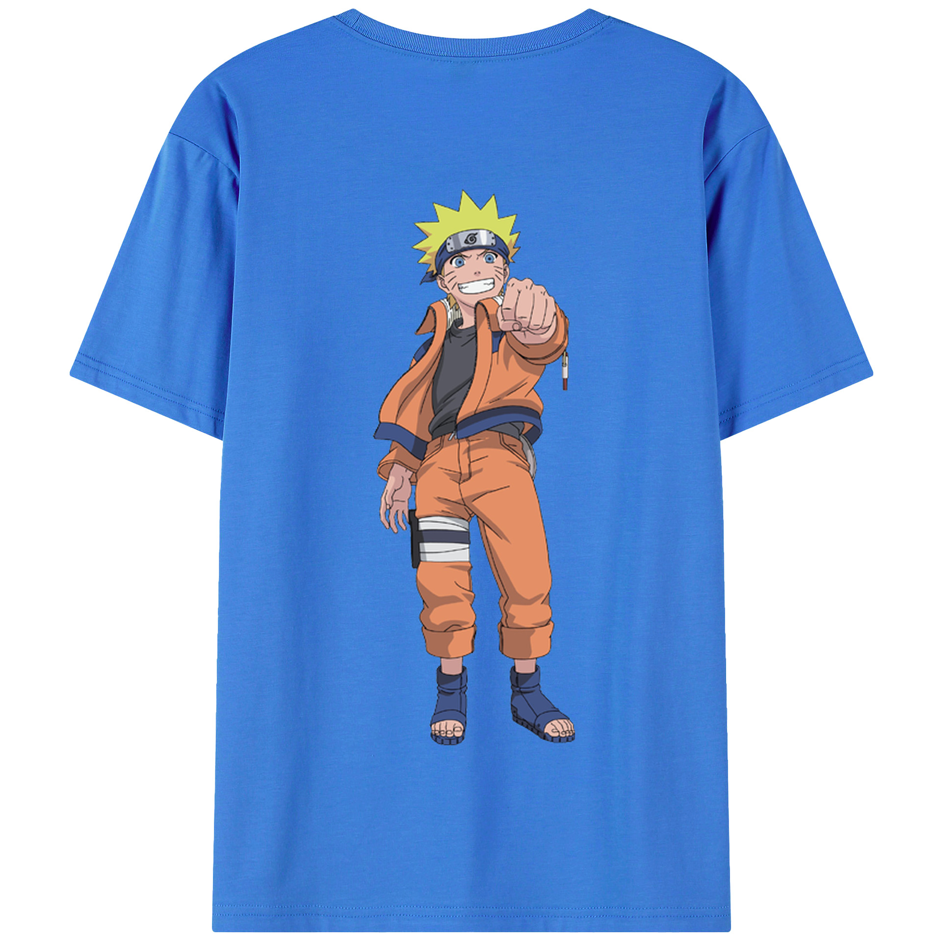 （画像用） NARUTO -ナルト- うずまき ナルト Uzumaki Naruto 綿100％半袖Tシャツ（背面プリント）