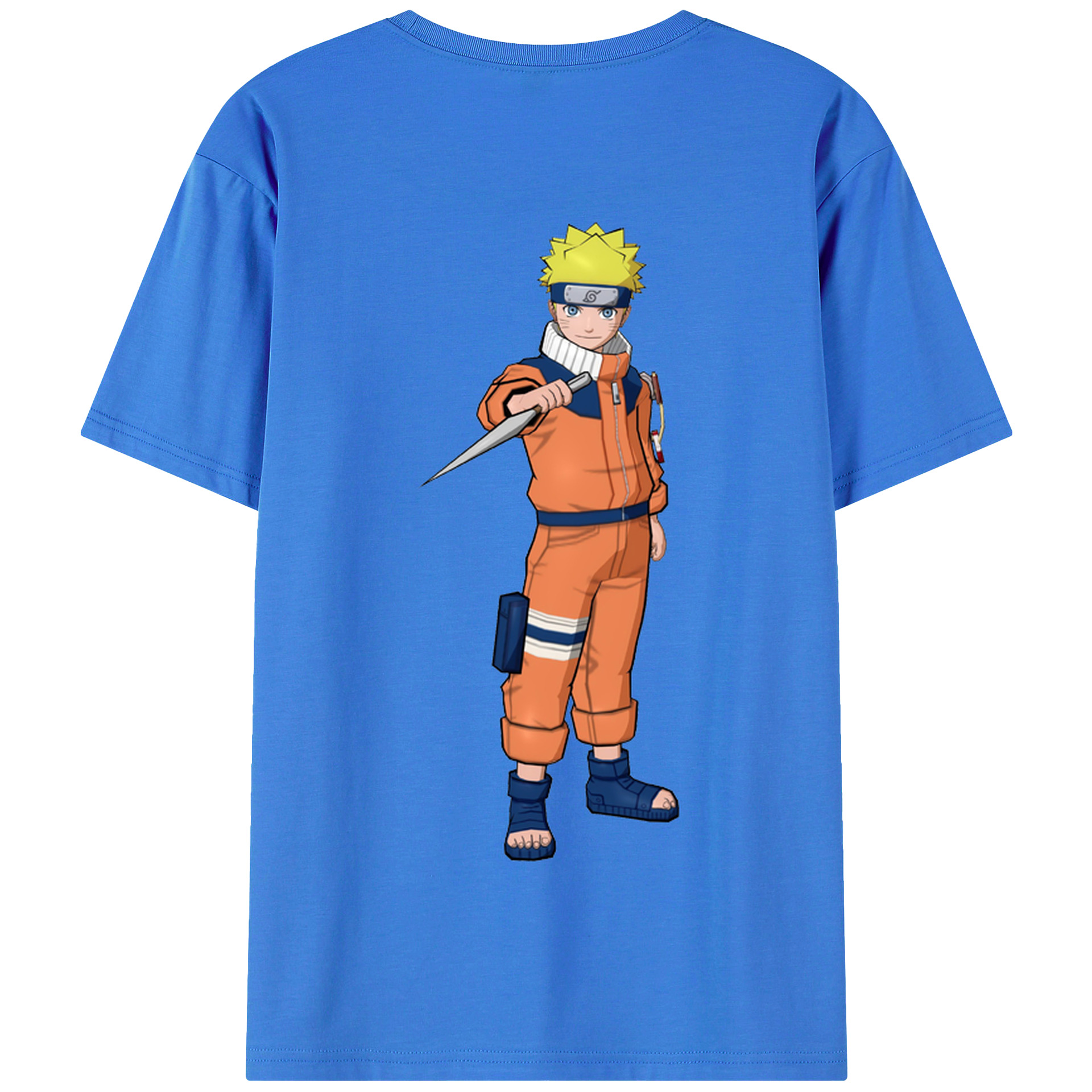 （画像用） NARUTO -ナルト- うずまき ナルト Uzumaki Naruto 綿100％半袖Tシャツ（背面プリント）
