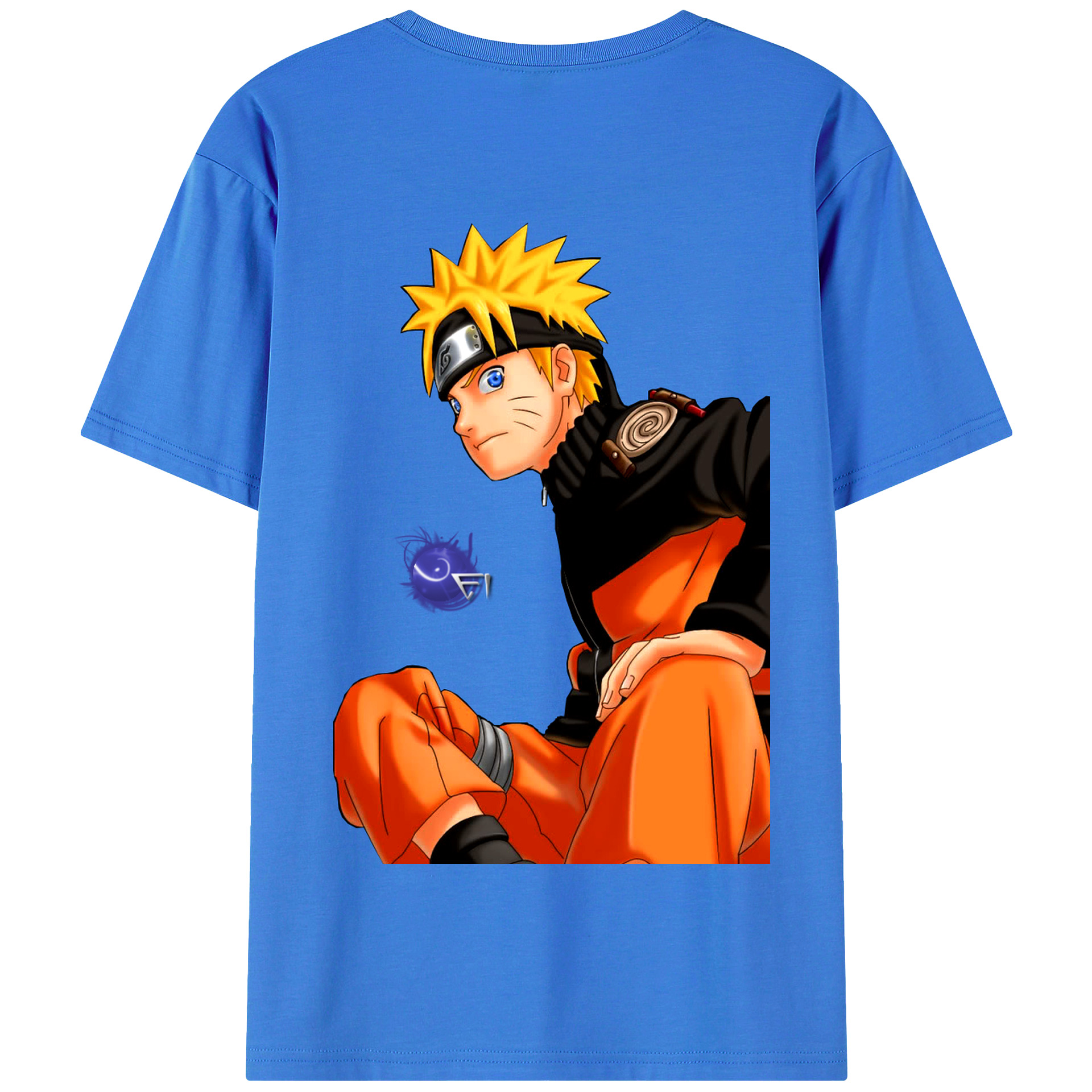 （画像用） NARUTO -ナルト- うずまき ナルト Uzumaki Naruto 綿100％半袖Tシャツ（背面プリント）