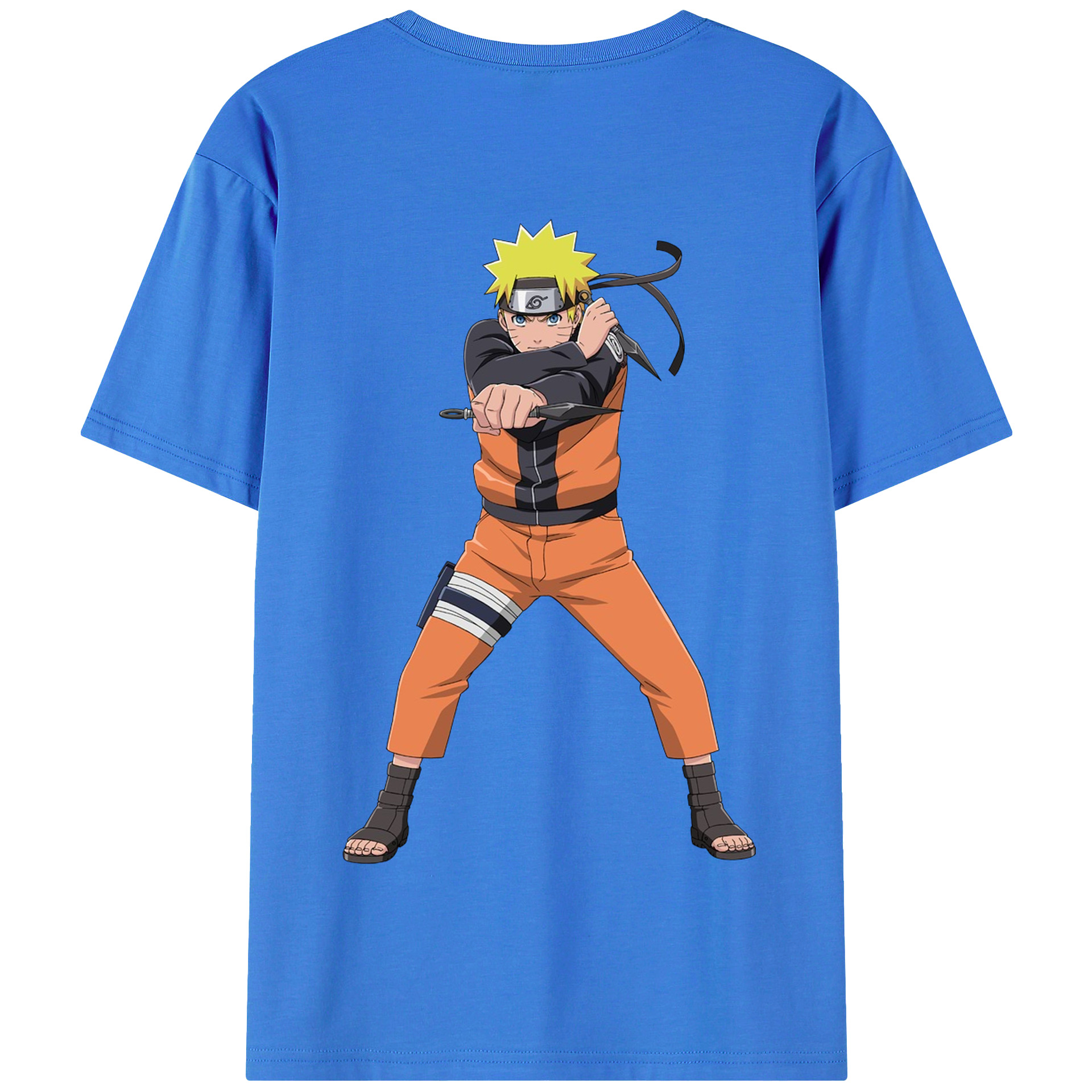 （画像用） NARUTO -ナルト- うずまき ナルト Uzumaki Naruto 綿100％半袖Tシャツ（背面プリント）