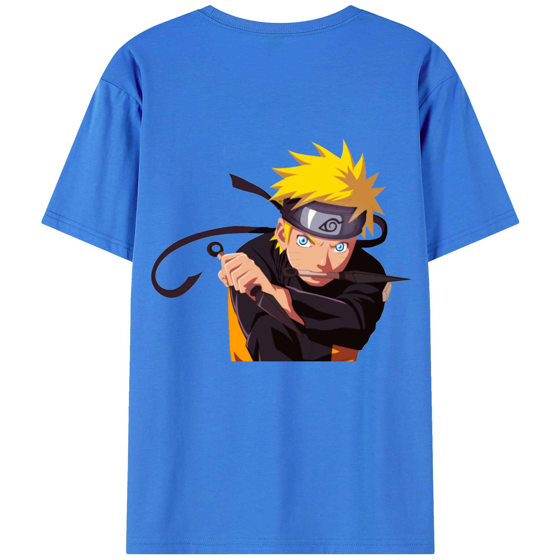 （画像用） NARUTO -ナルト- うずまき ナルト Uzumaki Naruto 綿100％半袖Tシャツ（背面プリント）