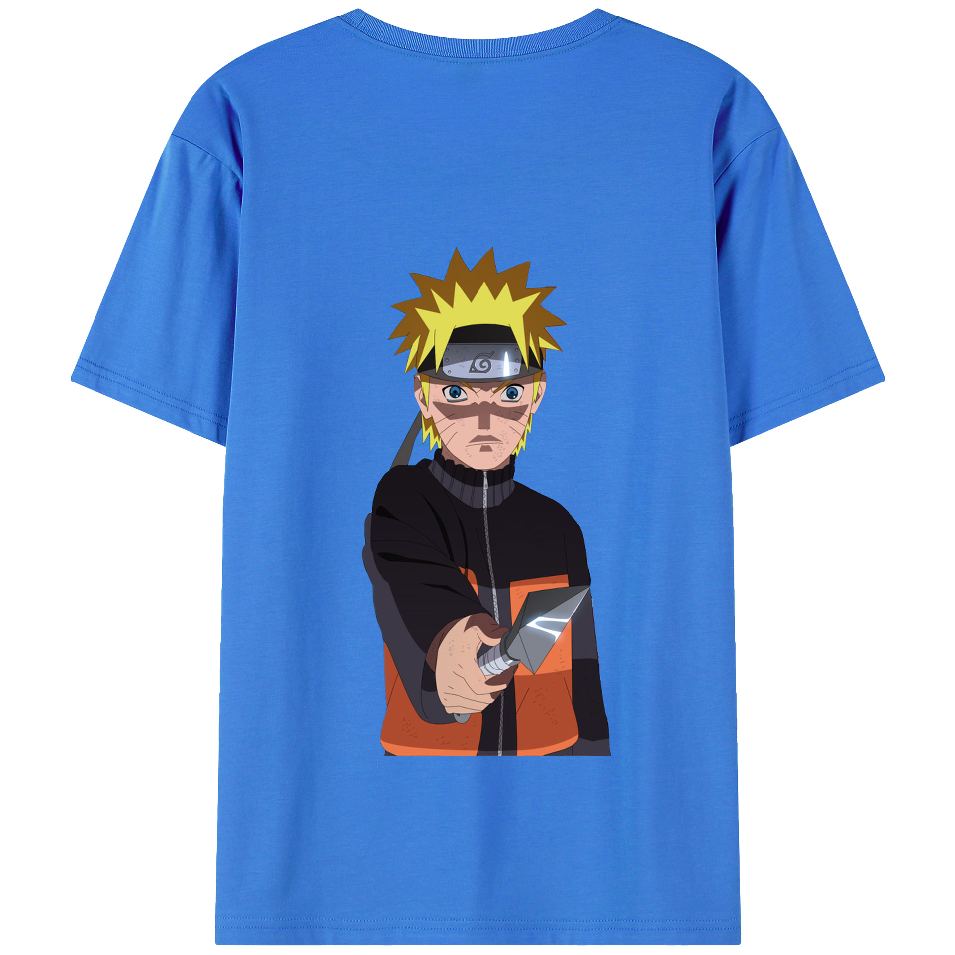 （画像用） NARUTO -ナルト- うずまき ナルト Uzumaki Naruto 綿100％半袖Tシャツ（背面プリント）