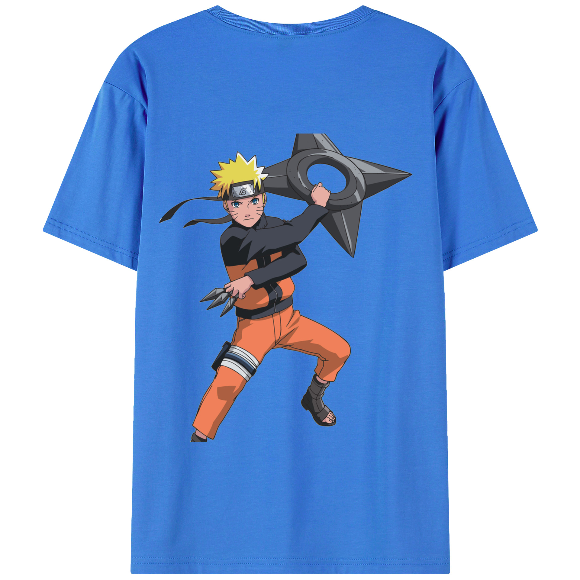 （画像用） NARUTO -ナルト- うずまき ナルト Uzumaki Naruto 綿100％半袖Tシャツ（背面プリント）