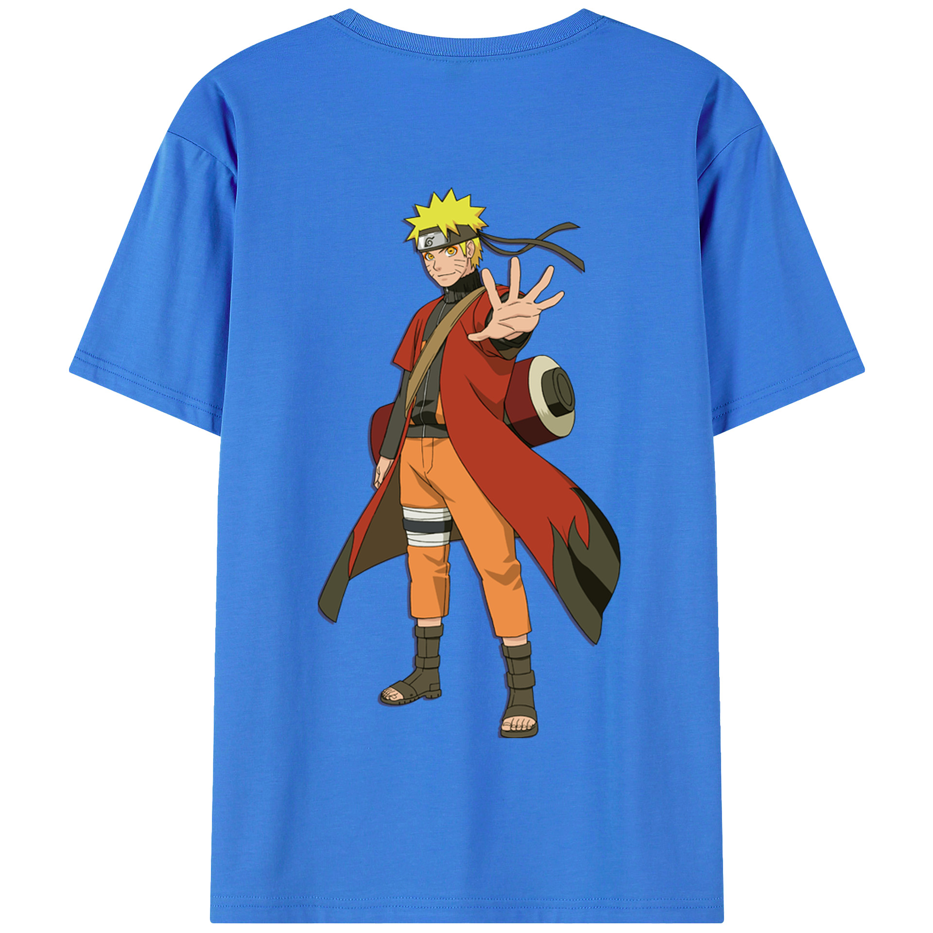（画像用） NARUTO -ナルト- うずまき ナルト Uzumaki Naruto 綿100％半袖Tシャツ（背面プリント）