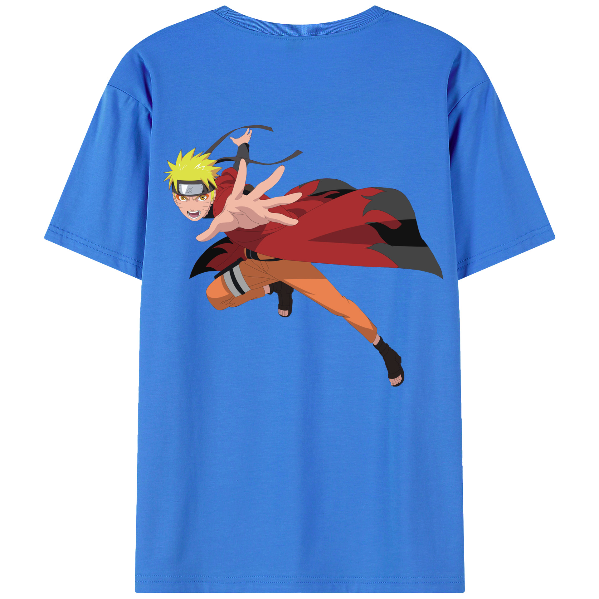 （画像用） NARUTO -ナルト- うずまき ナルト Uzumaki Naruto 綿100％半袖Tシャツ（背面プリント）