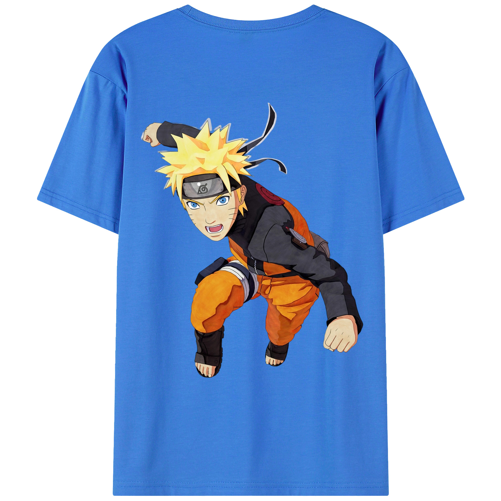 （画像用） NARUTO -ナルト- うずまき ナルト Uzumaki Naruto 綿100％半袖Tシャツ（背面プリント）