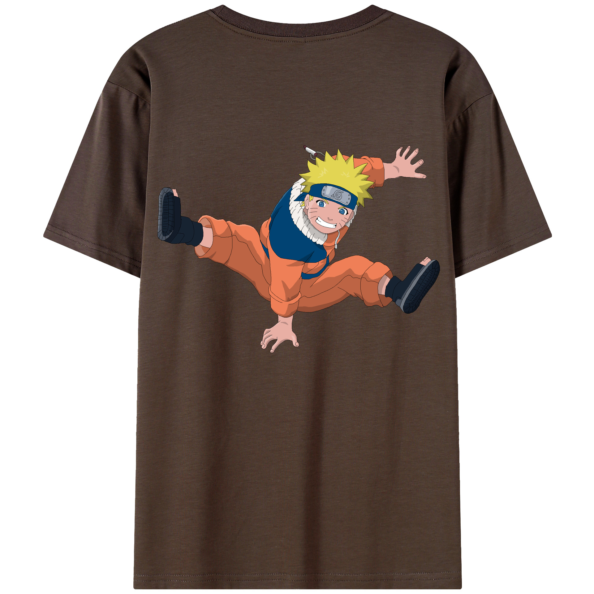 （画像用） NARUTO -ナルト- うずまき ナルト Uzumaki Naruto 綿100％半袖Tシャツ（背面プリント）