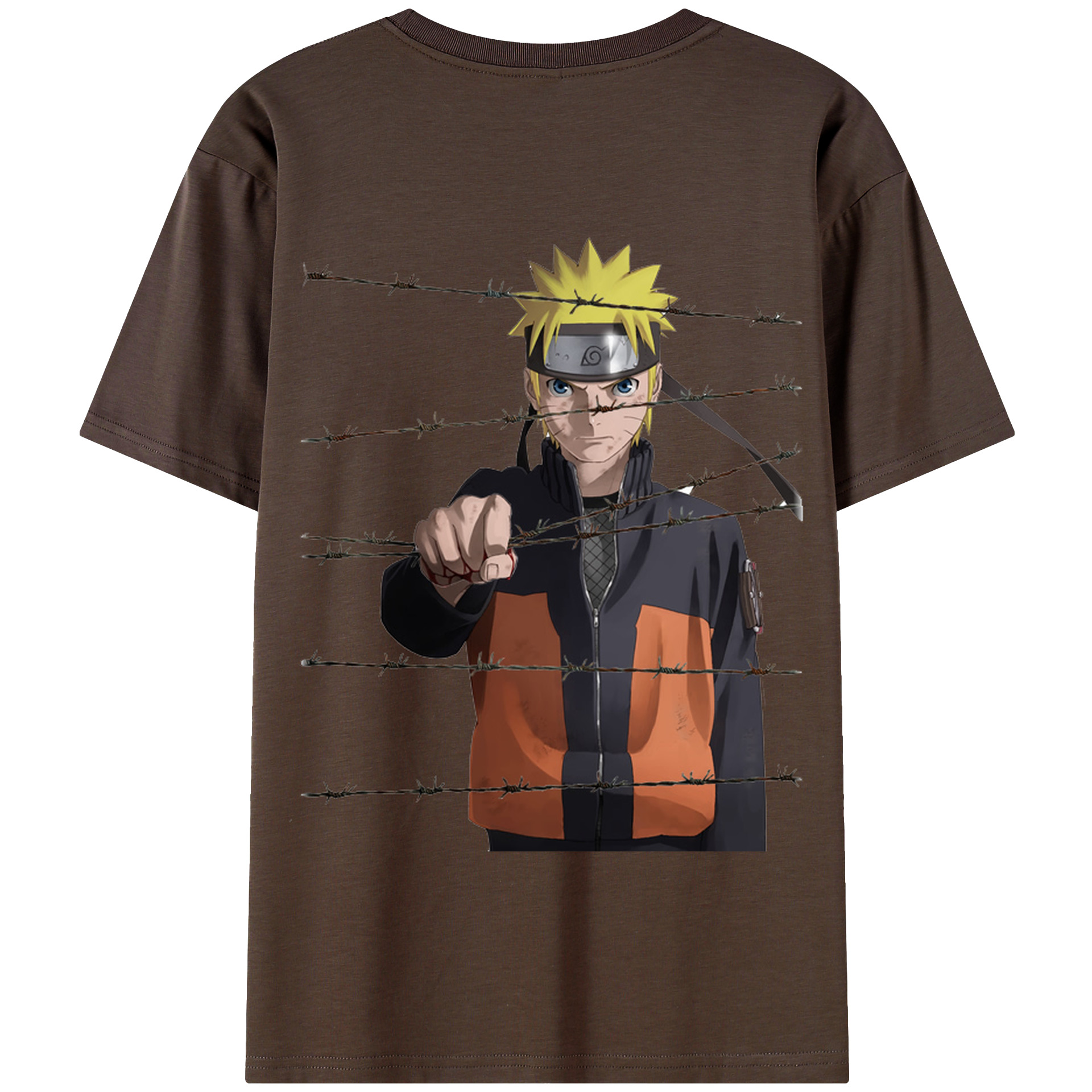 （画像用） NARUTO -ナルト- うずまき ナルト Uzumaki Naruto 綿100％半袖Tシャツ（背面プリント）