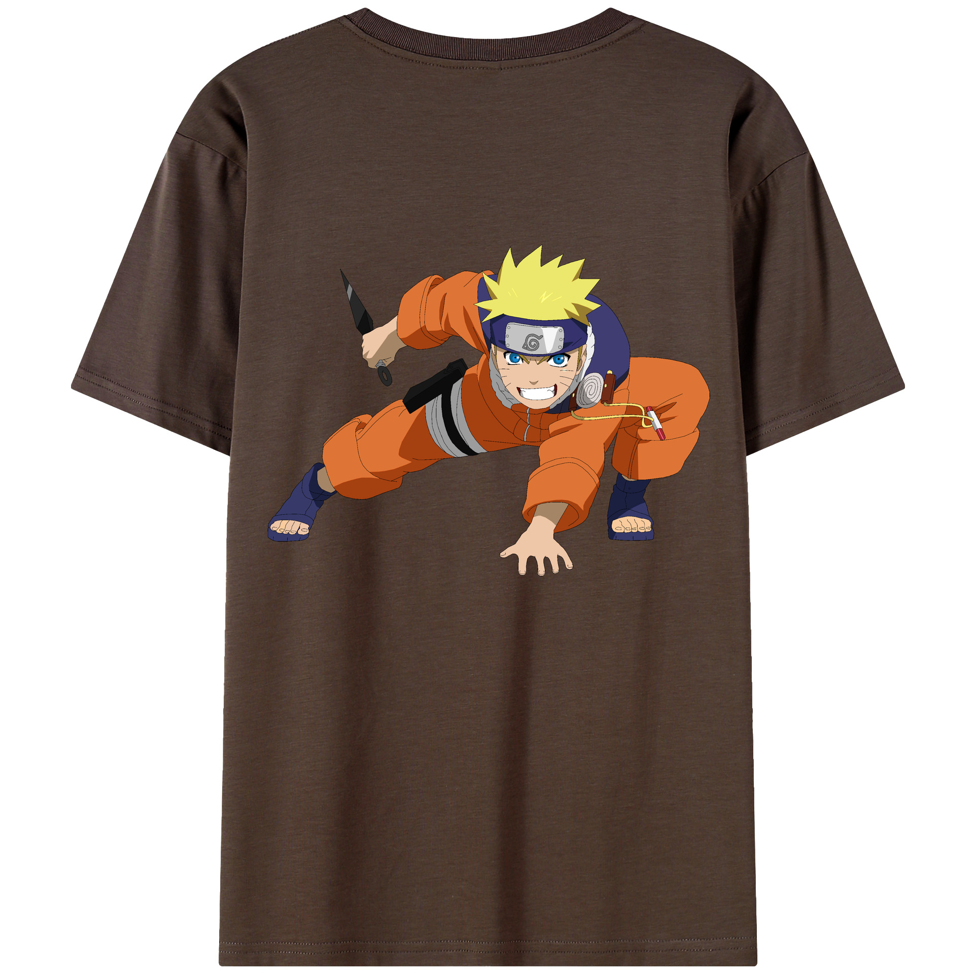 （画像用） NARUTO -ナルト- うずまき ナルト Uzumaki Naruto 綿100％半袖Tシャツ（背面プリント）