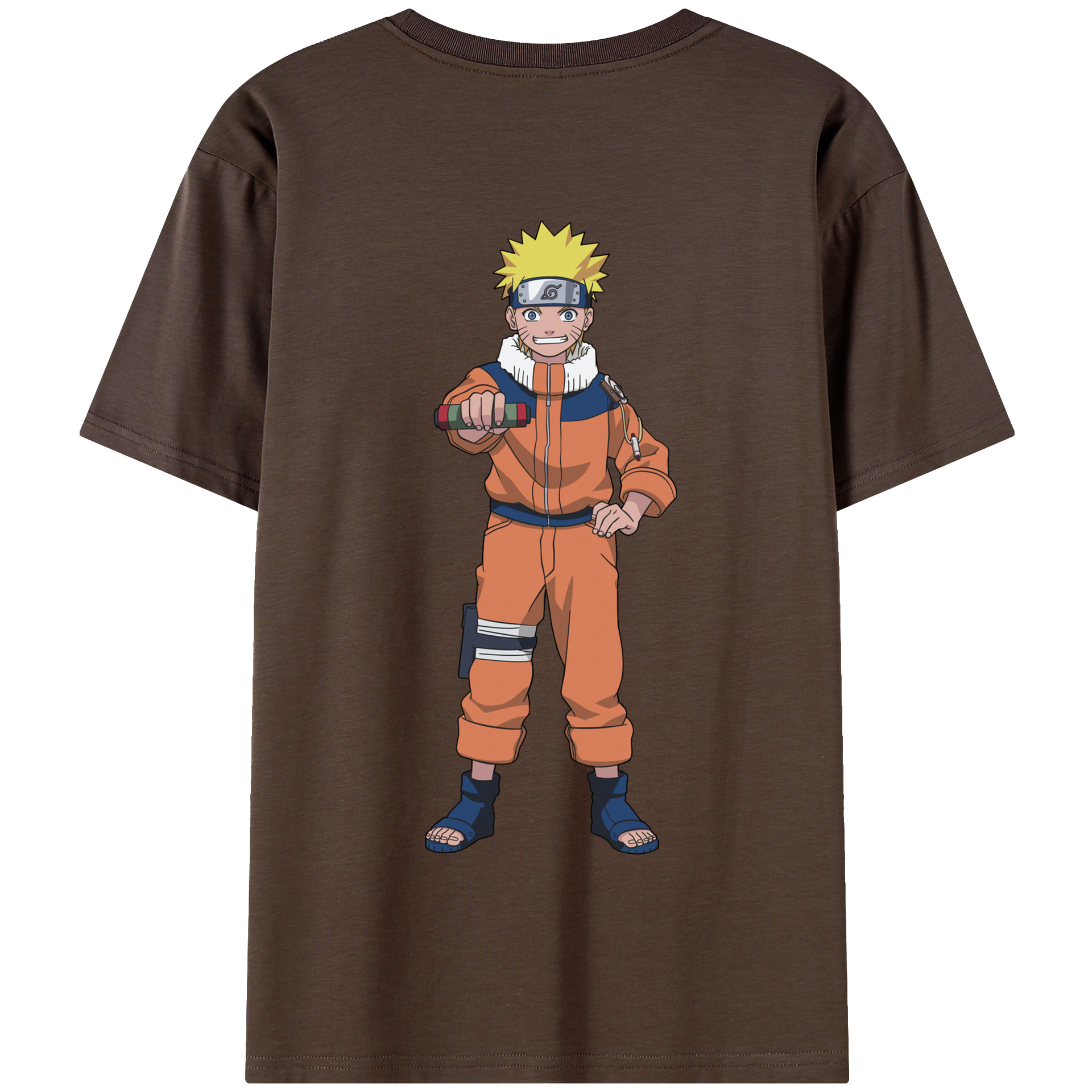 （画像用） NARUTO -ナルト- うずまき ナルト Uzumaki Naruto 綿100％半袖Tシャツ（背面プリント）