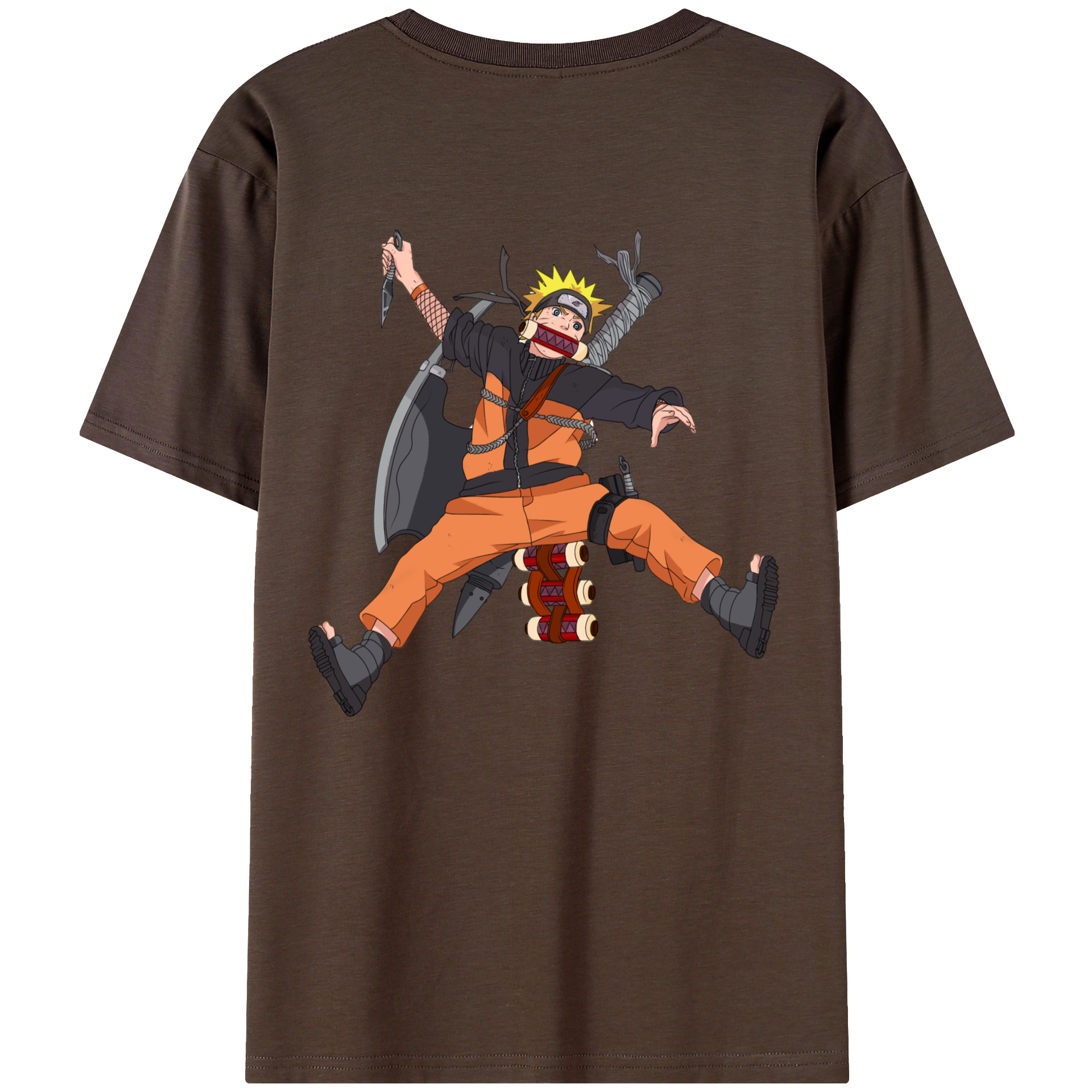 （画像用） NARUTO -ナルト- うずまき ナルト Uzumaki Naruto 綿100％半袖Tシャツ（背面プリント）