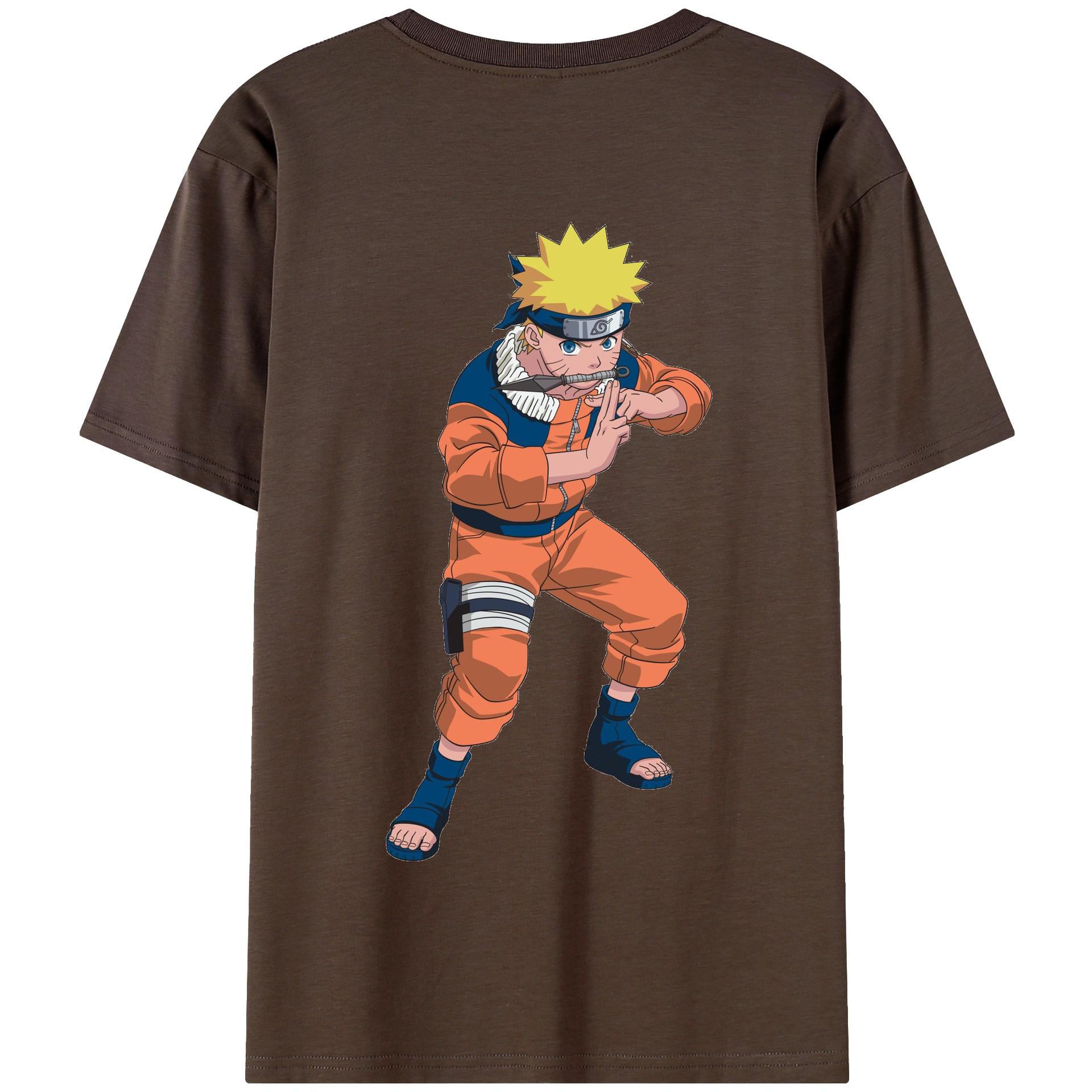 （画像用） NARUTO -ナルト- うずまき ナルト Uzumaki Naruto 綿100％半袖Tシャツ（背面プリント）