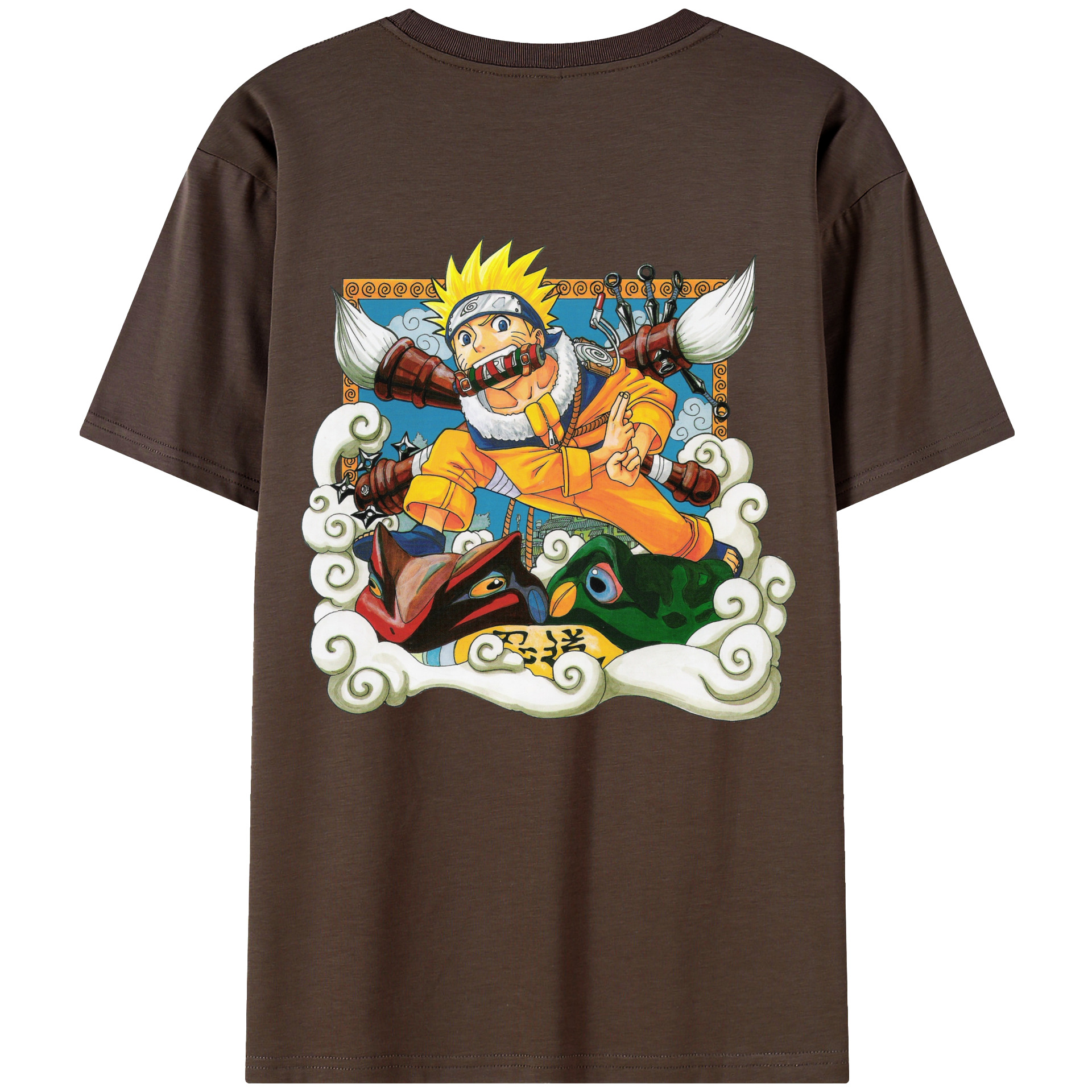 （画像用） NARUTO -ナルト- うずまき ナルト Uzumaki Naruto 綿100％半袖Tシャツ（背面プリント）