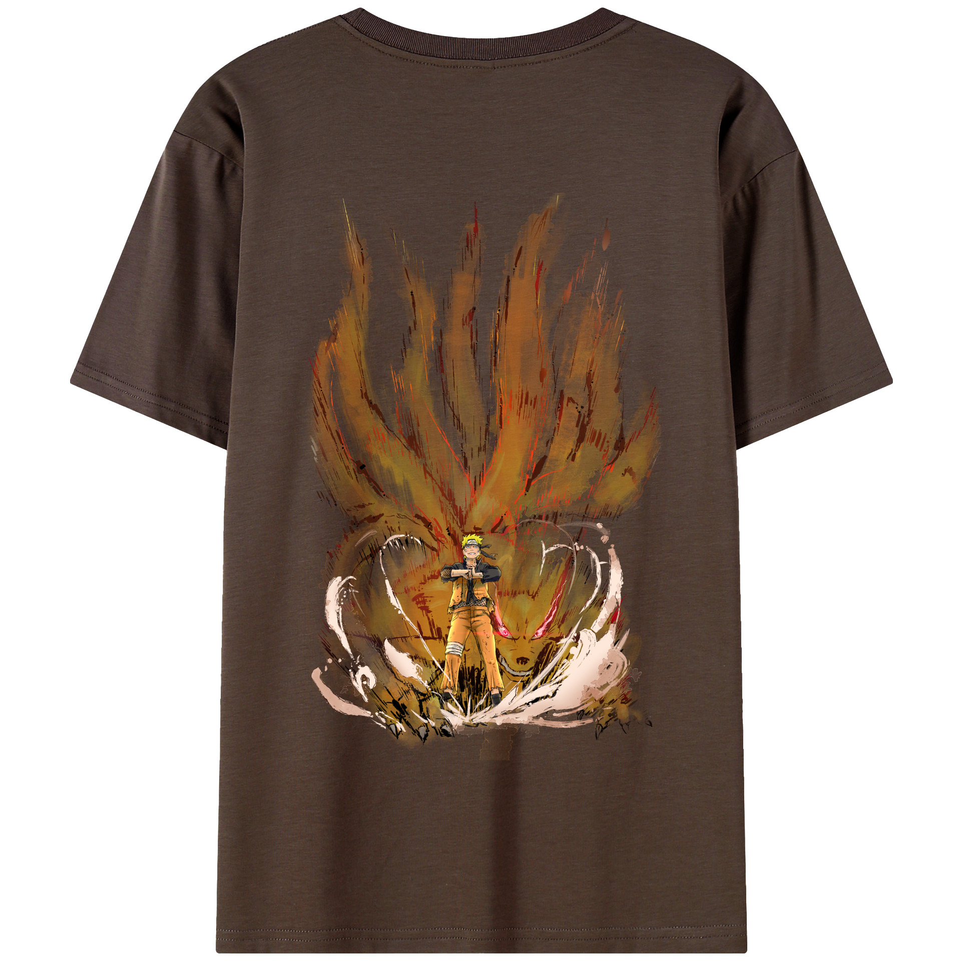 （画像用） NARUTO -ナルト- うずまき ナルト Uzumaki Naruto 綿100％半袖Tシャツ（背面プリント）
