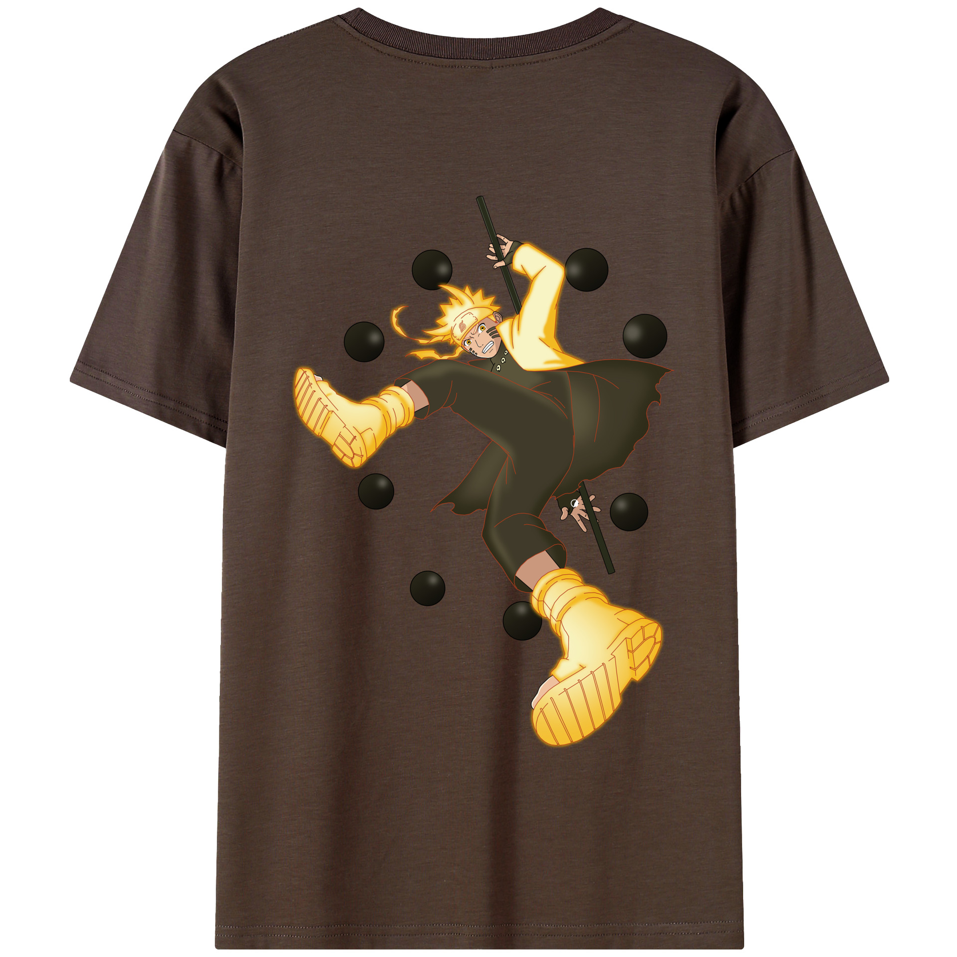 （画像用） NARUTO -ナルト- うずまき ナルト Uzumaki Naruto 綿100％半袖Tシャツ（背面プリント）