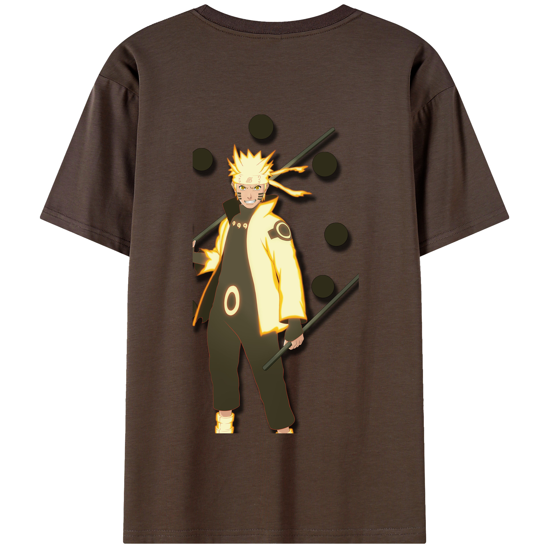 （画像用） NARUTO -ナルト- うずまき ナルト Uzumaki Naruto 綿100％半袖Tシャツ（背面プリント）