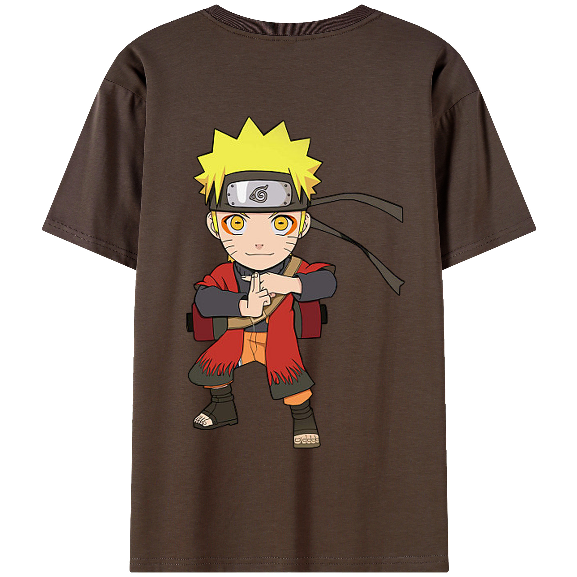 （画像用） NARUTO -ナルト- うずまき ナルト Uzumaki Naruto 綿100％半袖Tシャツ（背面プリント）