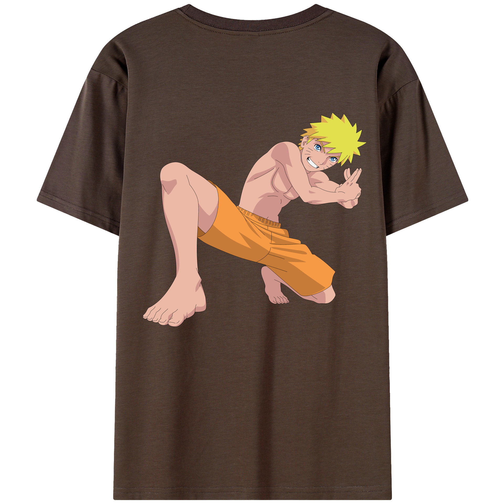 （画像用） NARUTO -ナルト- うずまき ナルト Uzumaki Naruto 綿100％半袖Tシャツ（背面プリント）