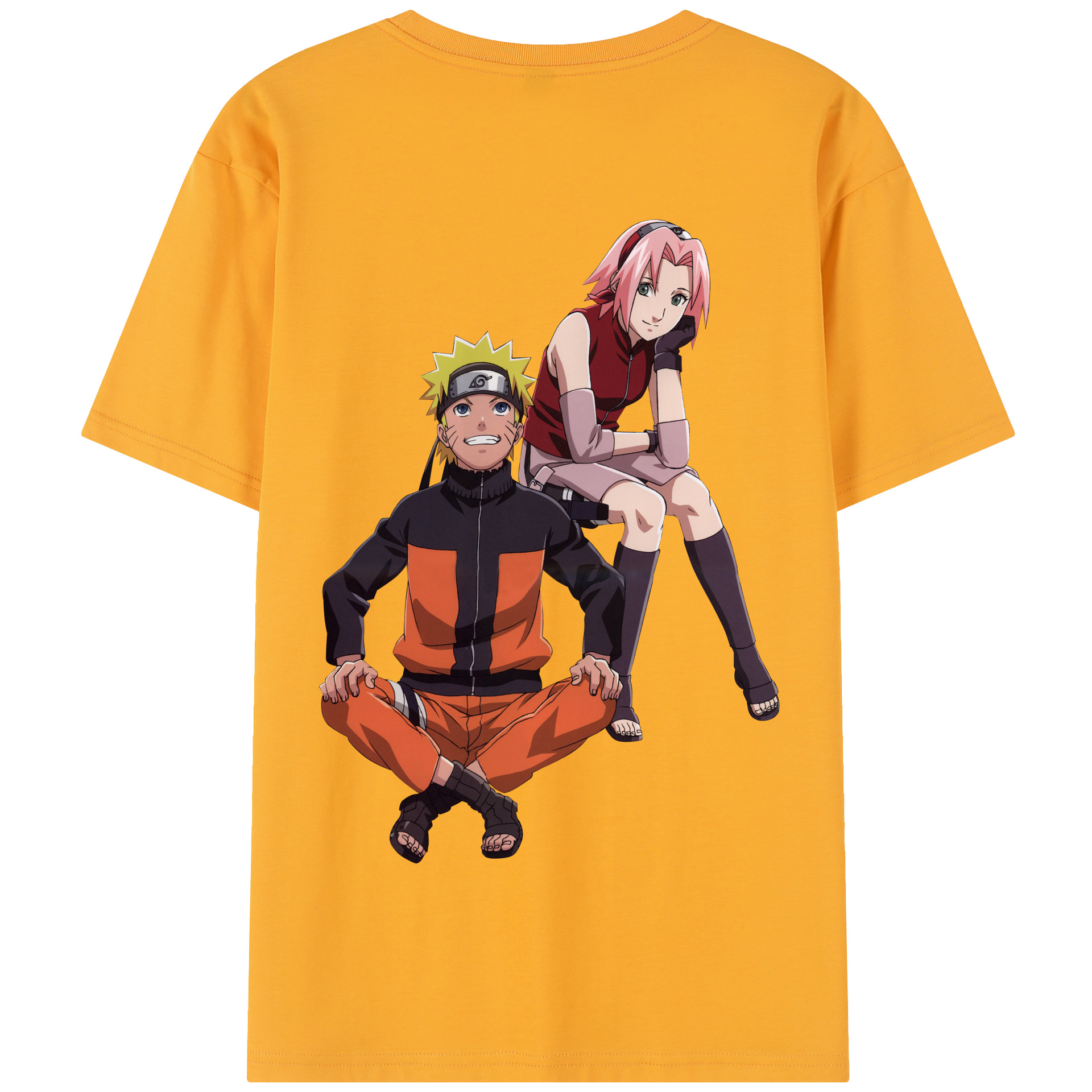 （画像用） NARUTO -ナルト- うずまき ナルト Uzumaki Naruto 綿100％半袖Tシャツ（背面プリント）