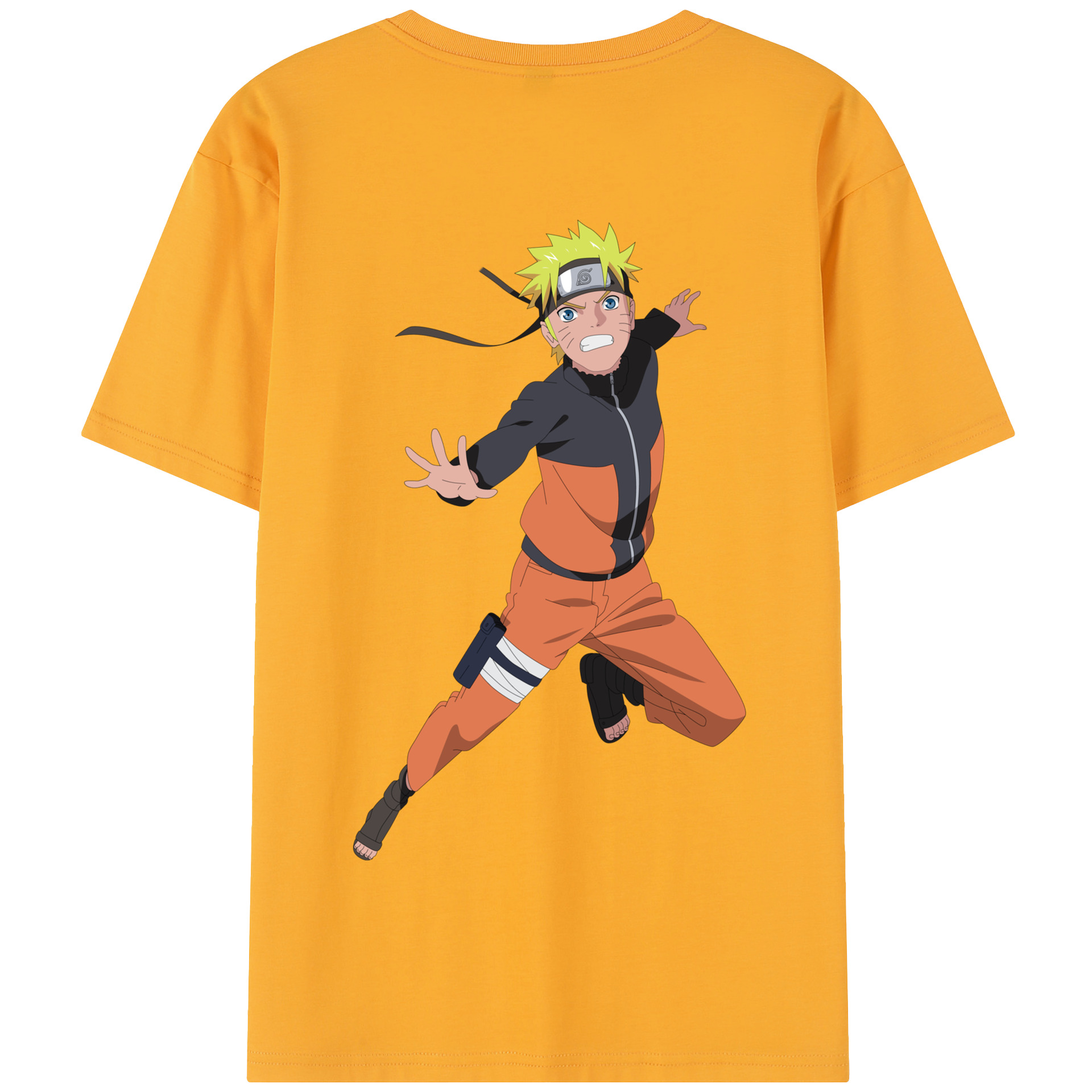 （画像用） NARUTO -ナルト- うずまき ナルト Uzumaki Naruto 綿100％半袖Tシャツ（背面プリント）