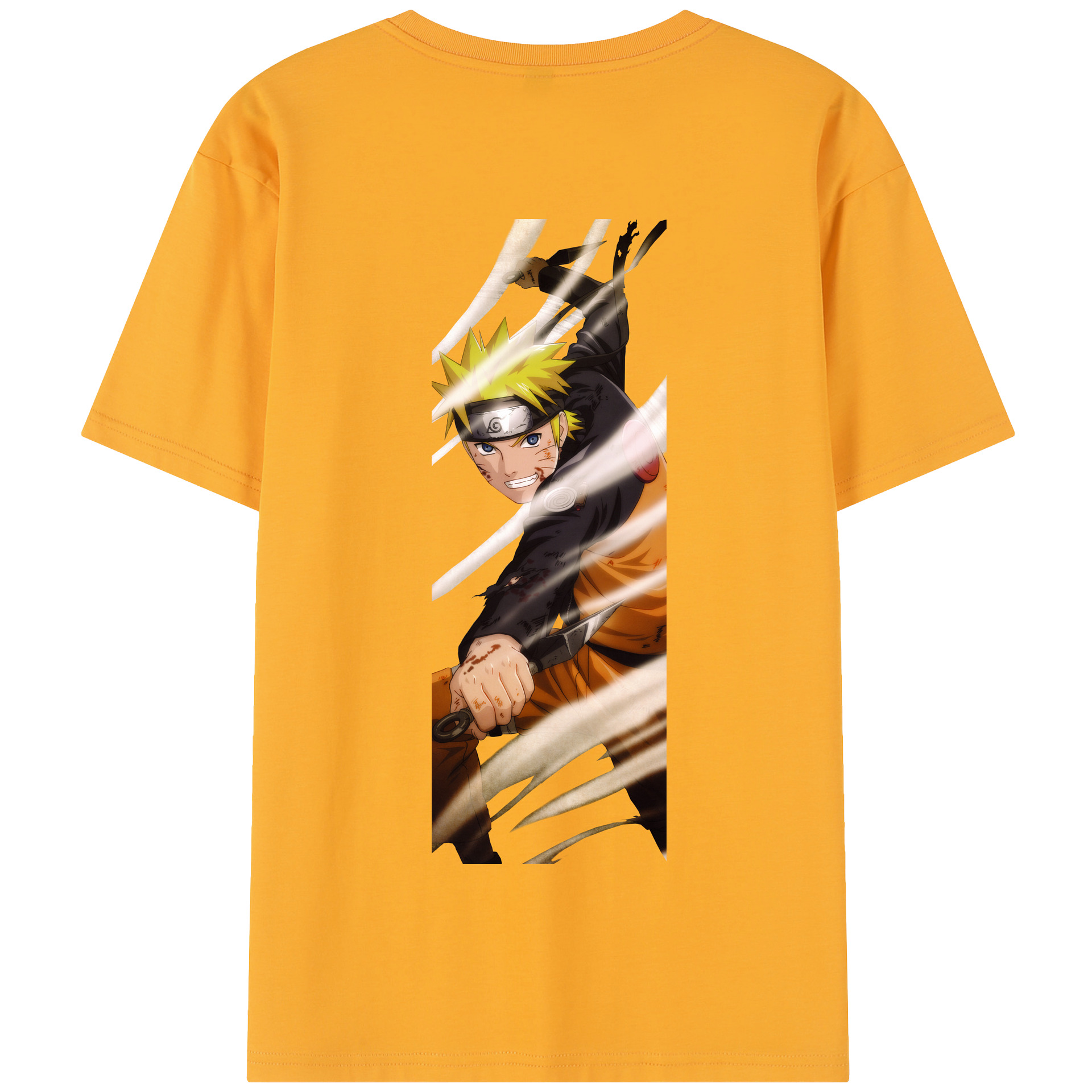 （画像用） NARUTO -ナルト- うずまき ナルト Uzumaki Naruto 綿100％半袖Tシャツ（背面プリント）