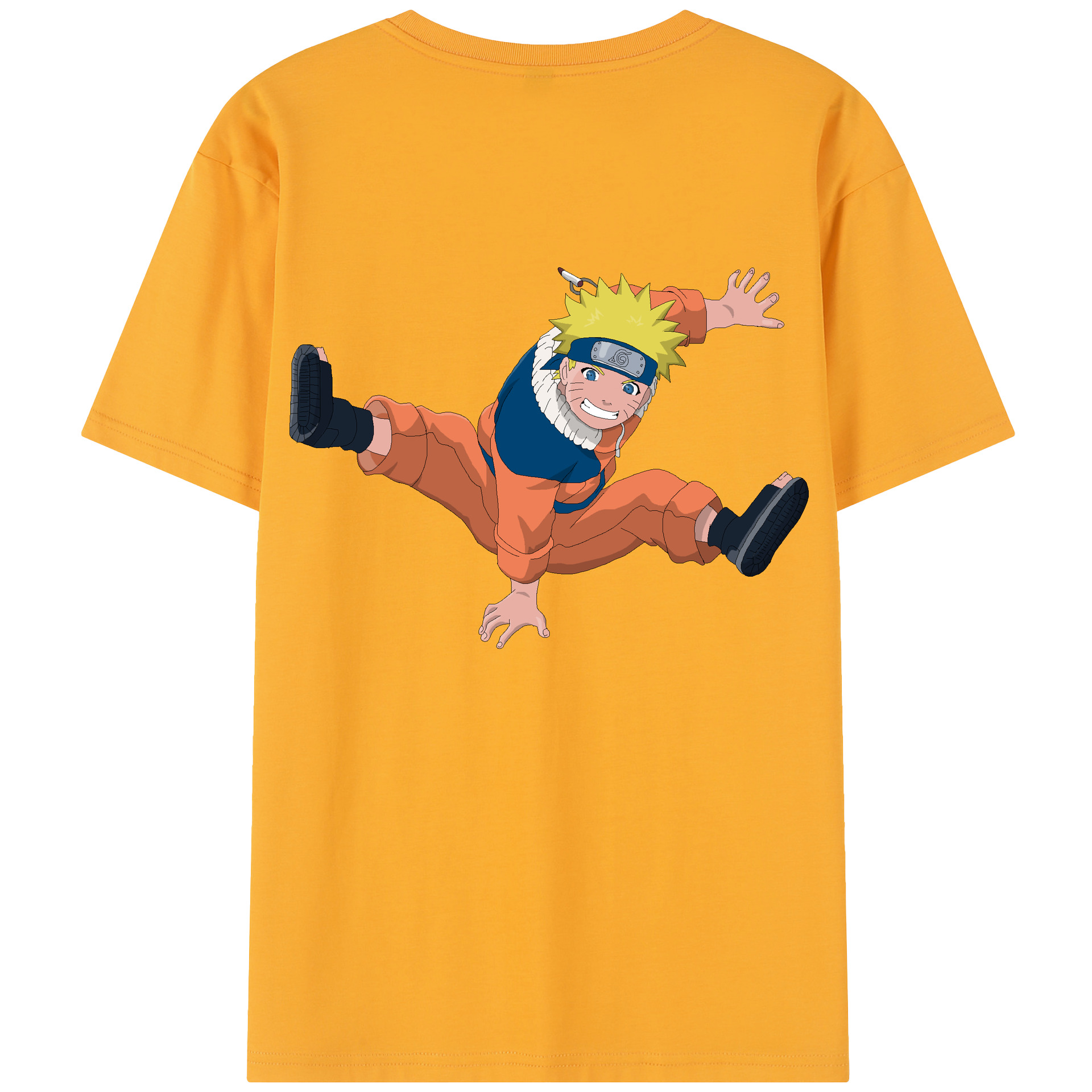 （画像用） NARUTO -ナルト- うずまき ナルト Uzumaki Naruto 綿100％半袖Tシャツ（背面プリント）