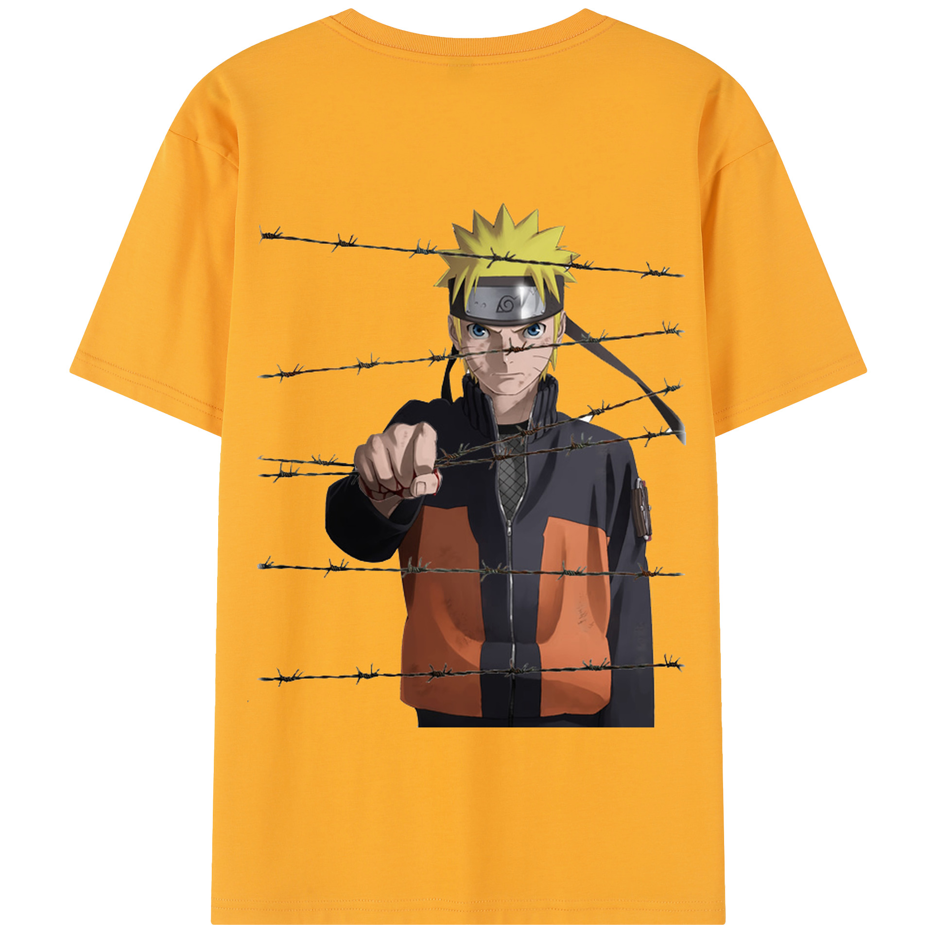 （画像用） NARUTO -ナルト- うずまき ナルト Uzumaki Naruto 綿100％半袖Tシャツ（背面プリント）