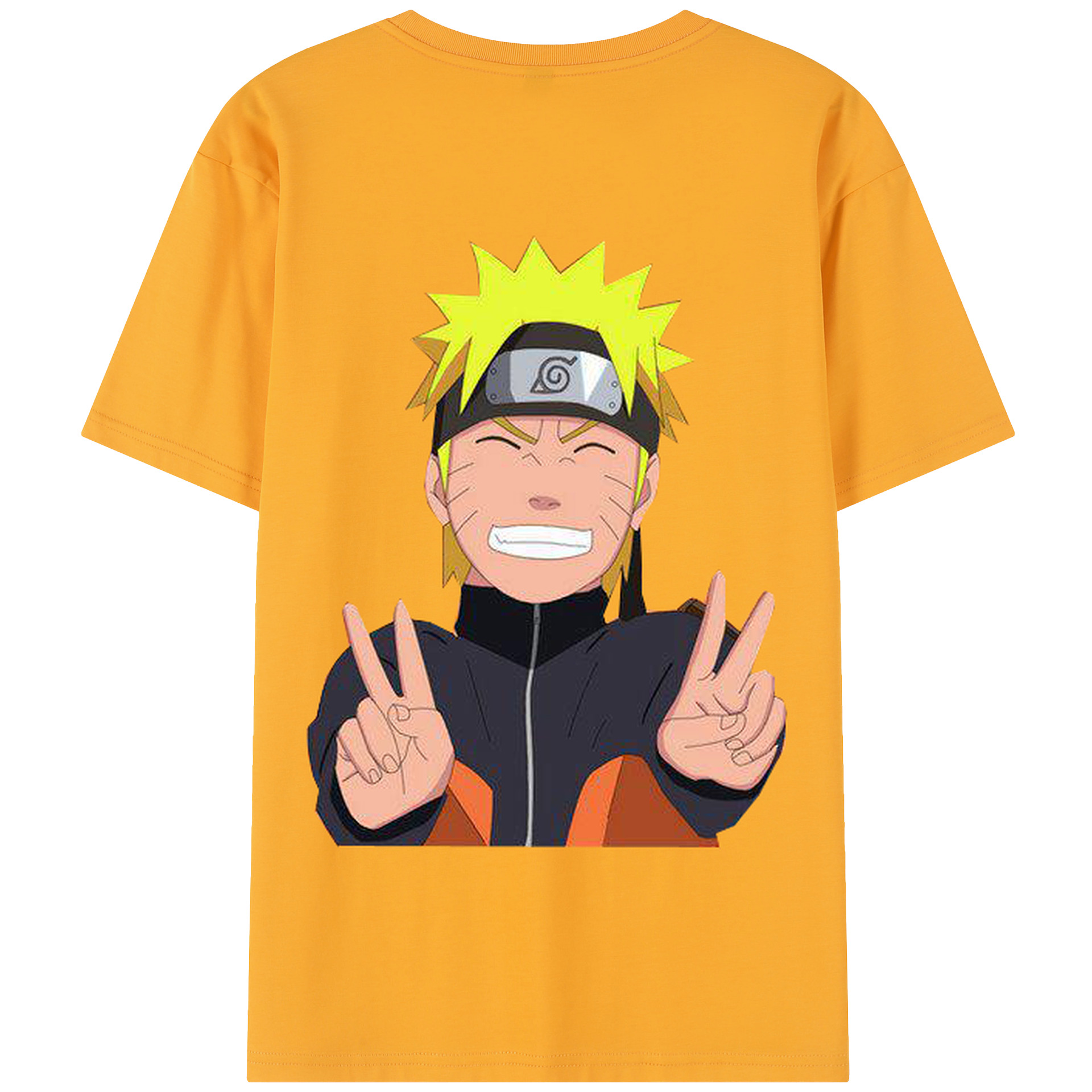 （画像用） NARUTO -ナルト- うずまき ナルト Uzumaki Naruto 綿100％半袖Tシャツ（背面プリント）