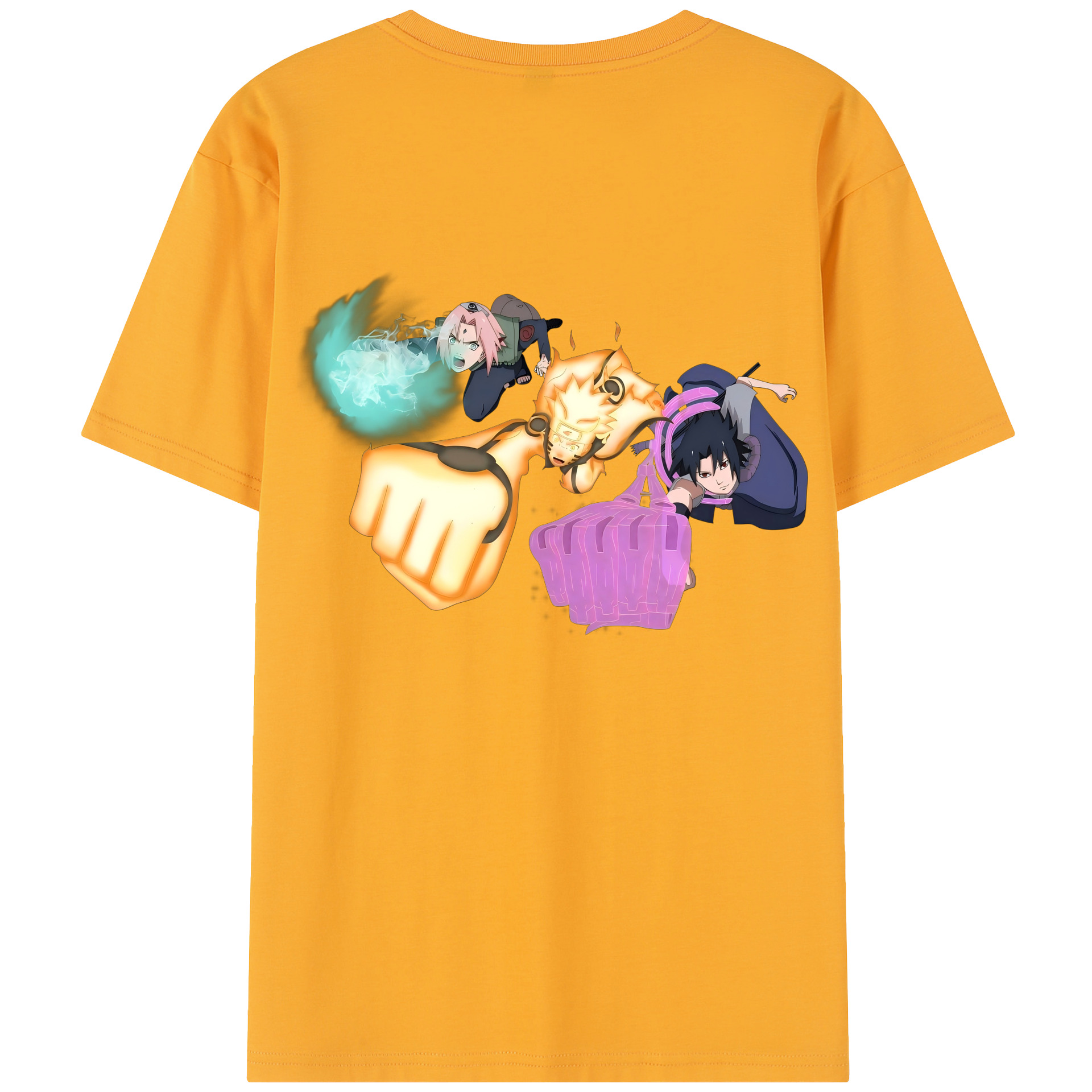 （画像用） NARUTO -ナルト- うずまき ナルト Uzumaki Naruto 綿100％半袖Tシャツ（背面プリント）