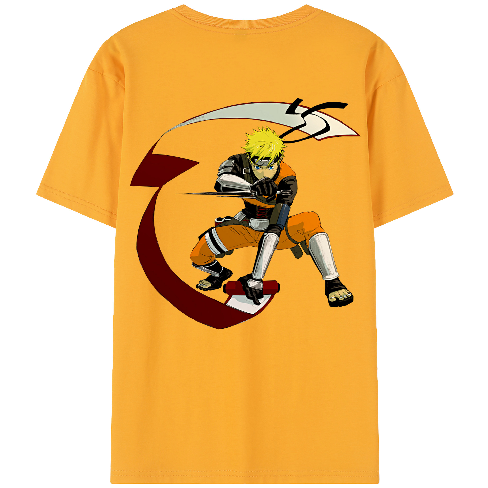 （画像用） NARUTO -ナルト- うずまき ナルト Uzumaki Naruto 綿100％半袖Tシャツ（背面プリント）