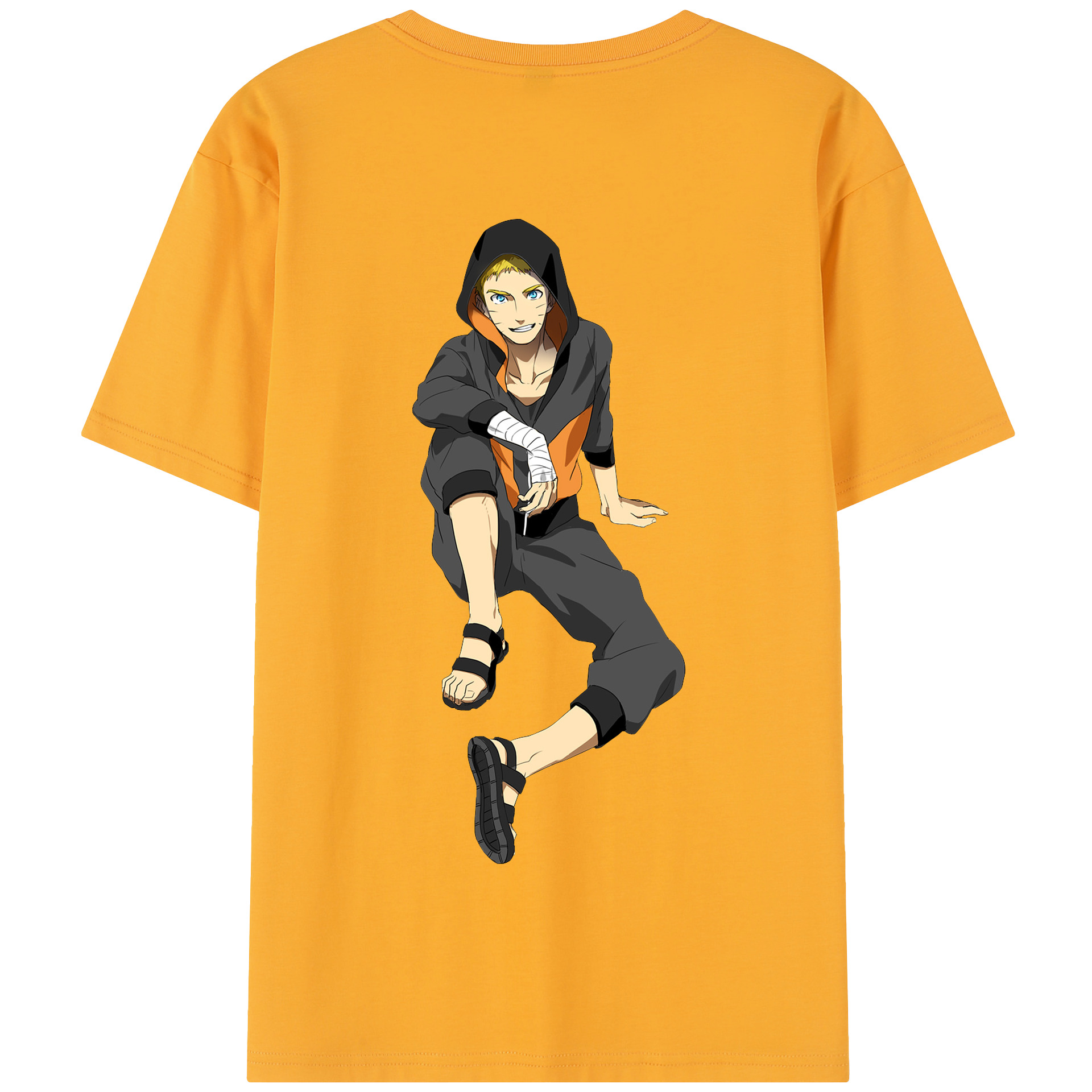 （画像用） NARUTO -ナルト- うずまき ナルト Uzumaki Naruto 綿100％半袖Tシャツ（背面プリント）
