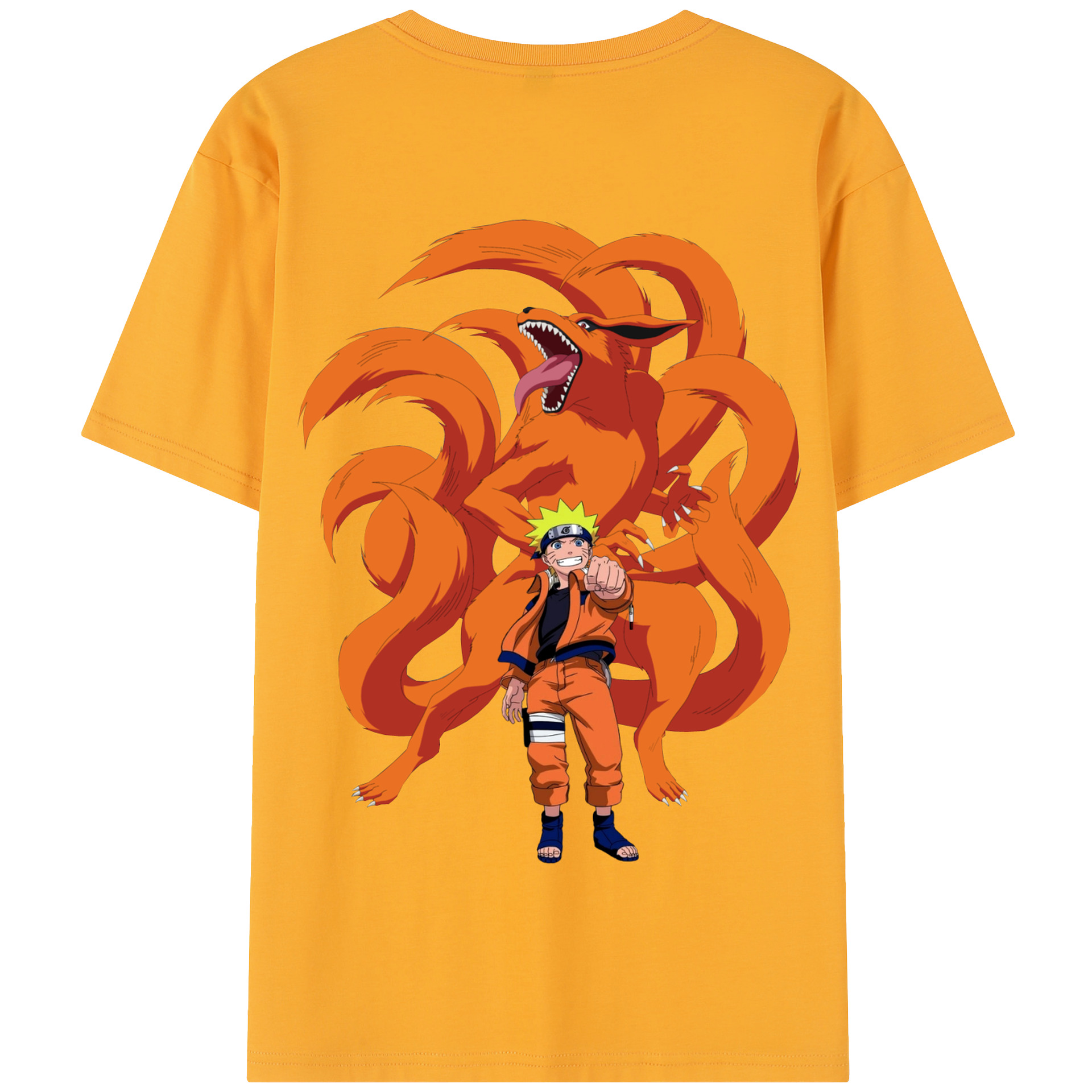 （画像用） NARUTO -ナルト- うずまき ナルト Uzumaki Naruto 綿100％半袖Tシャツ（背面プリント）