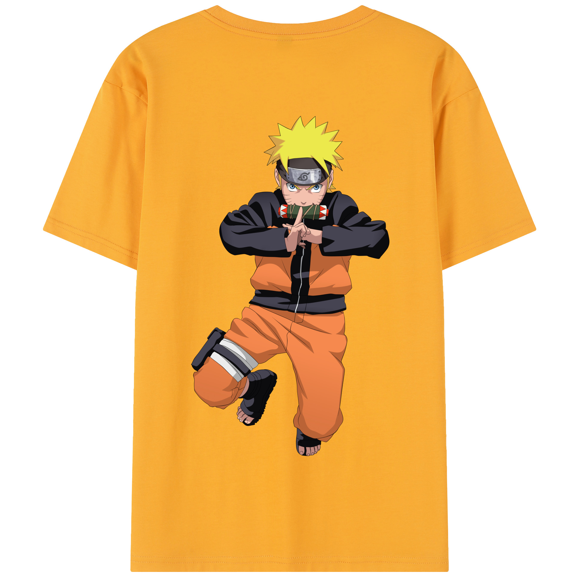 （画像用） NARUTO -ナルト- うずまき ナルト Uzumaki Naruto 綿100％半袖Tシャツ（背面プリント）
