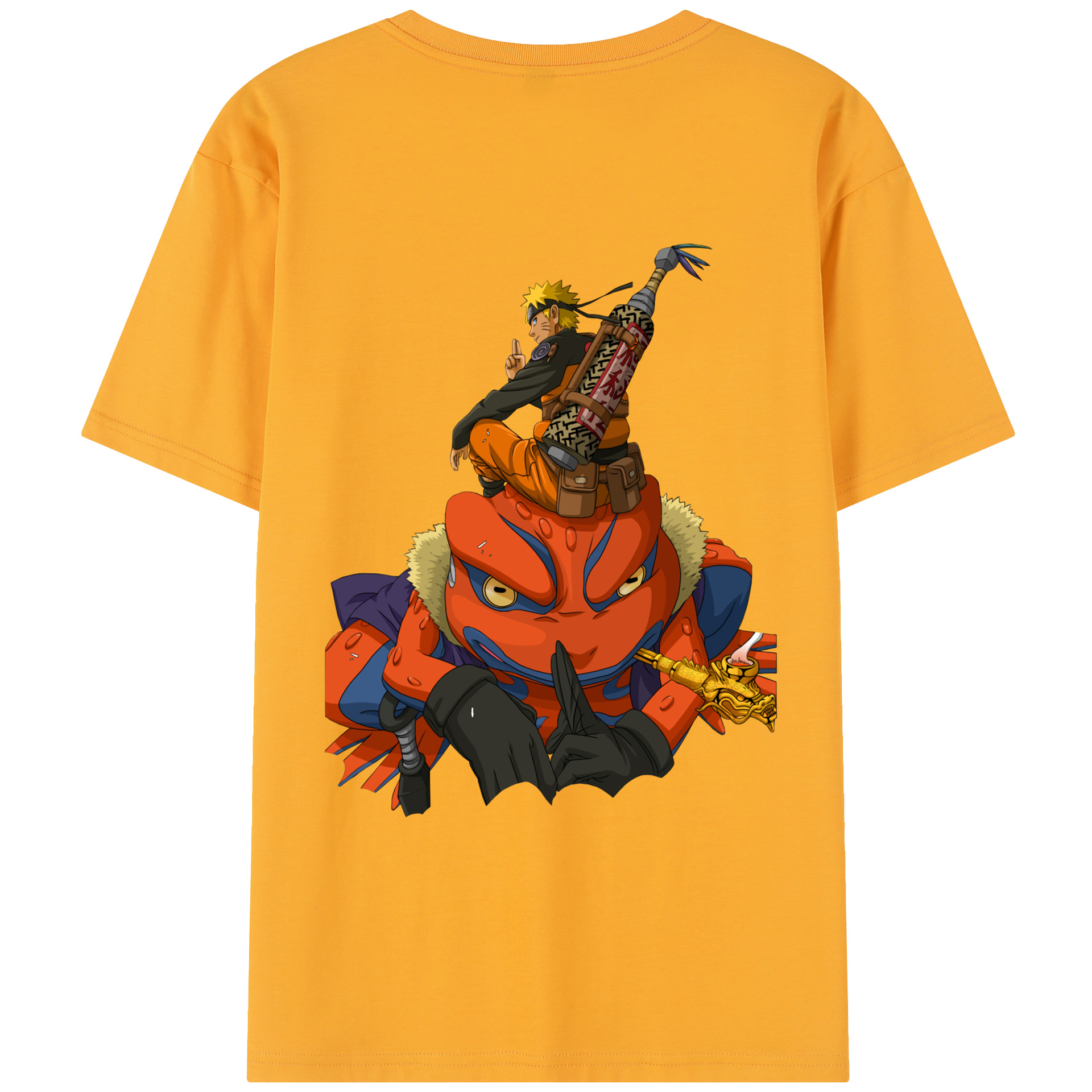 （画像用） NARUTO -ナルト- うずまき ナルト Uzumaki Naruto 綿100％半袖Tシャツ（背面プリント）