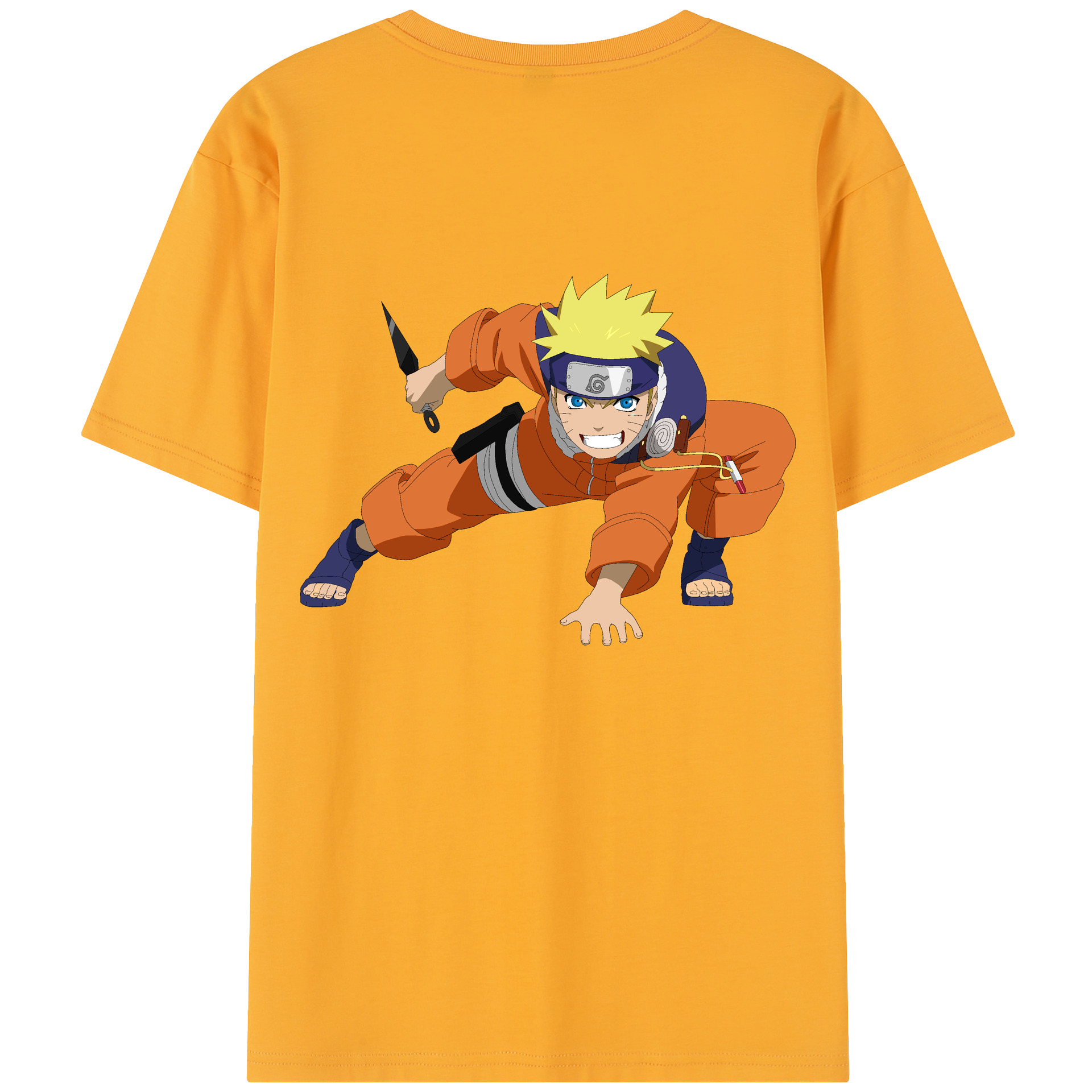 （画像用） NARUTO -ナルト- うずまき ナルト Uzumaki Naruto 綿100％半袖Tシャツ（背面プリント）