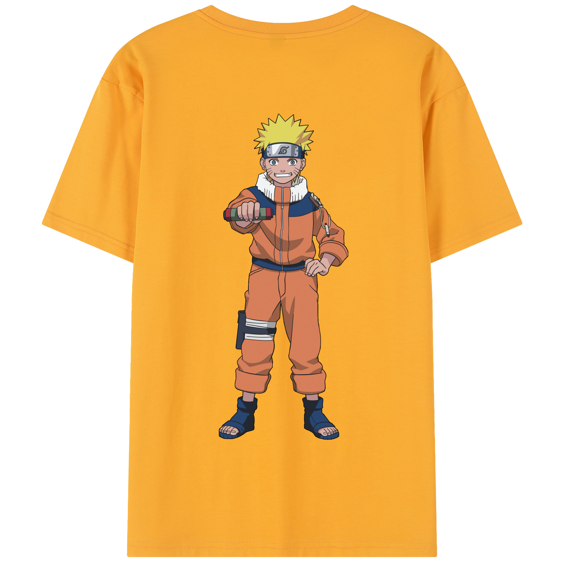 （画像用） NARUTO -ナルト- うずまき ナルト Uzumaki Naruto 綿100％半袖Tシャツ（背面プリント）