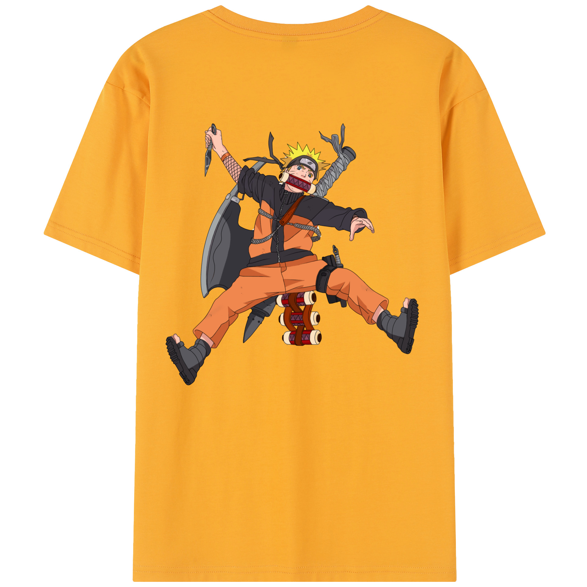 （画像用） NARUTO -ナルト- うずまき ナルト Uzumaki Naruto 綿100％半袖Tシャツ（背面プリント）